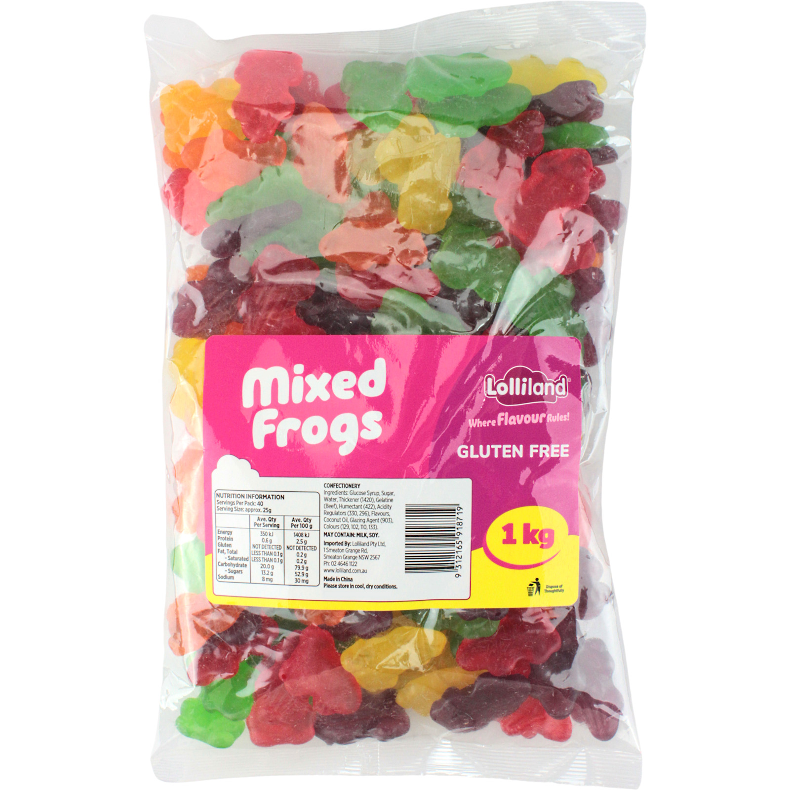 Fruity Frog Lollies (1kg)