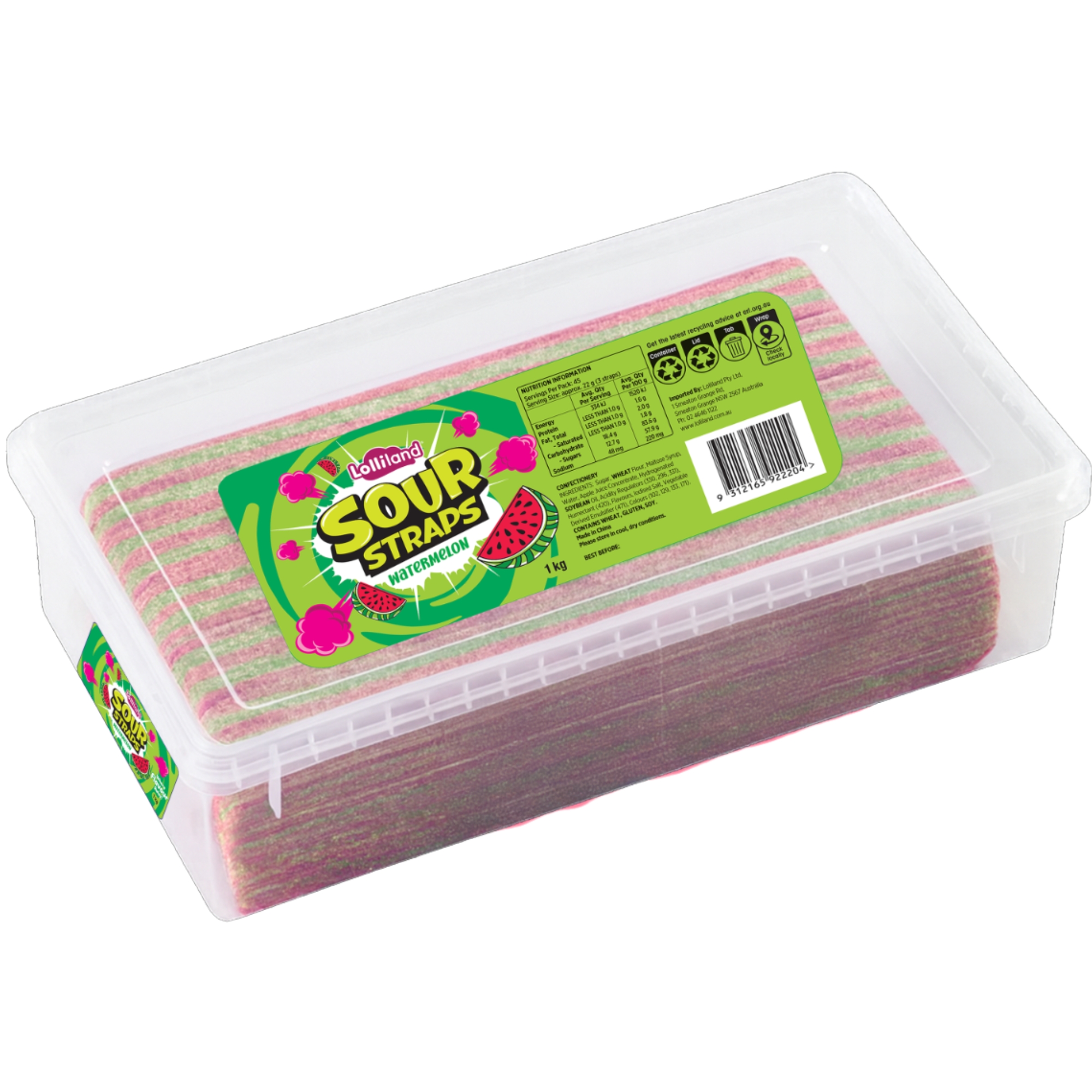 Lolliland Watermelon Sour Straps (1kg)