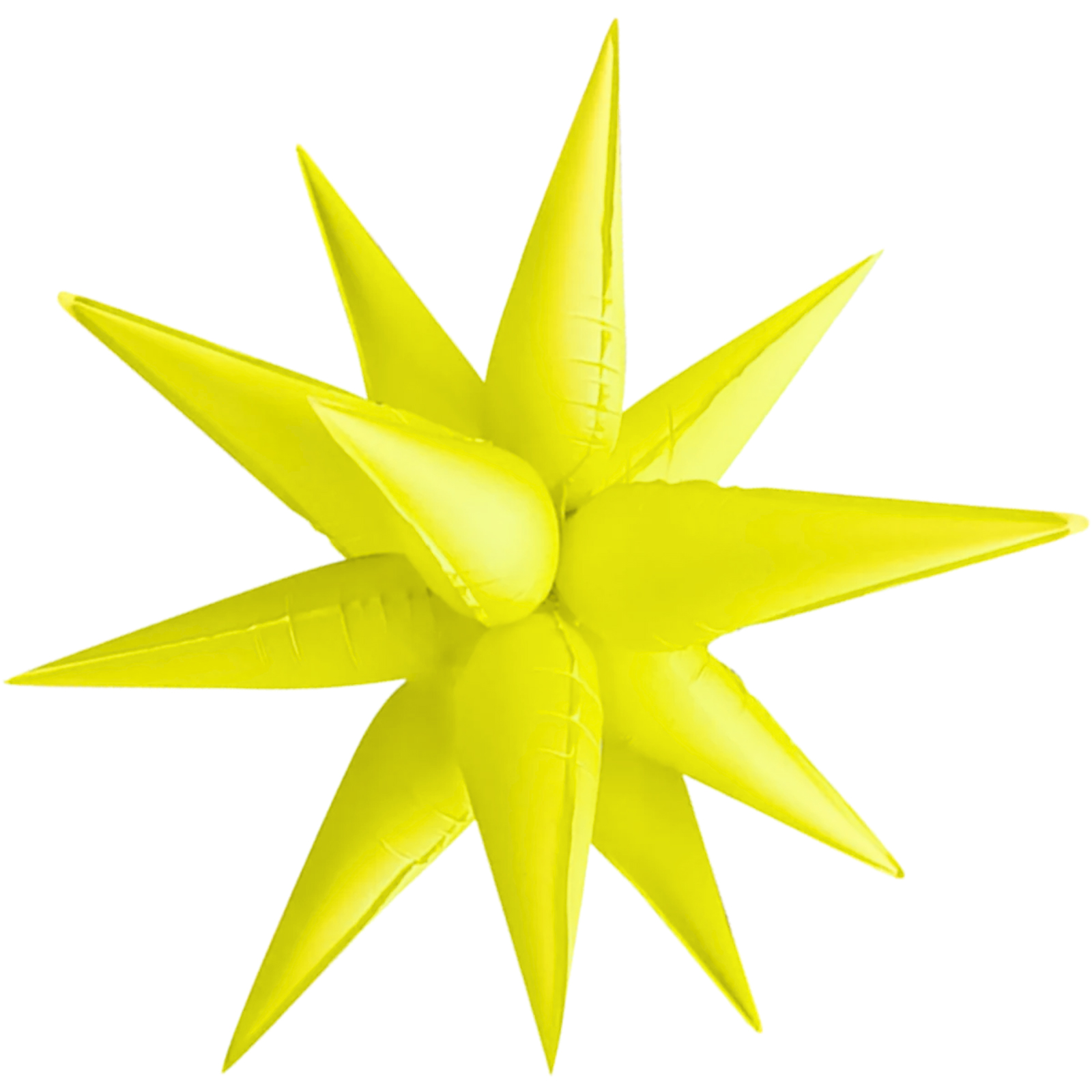 Neon Matte Yellow Supershape Starburst Balloon 100cm