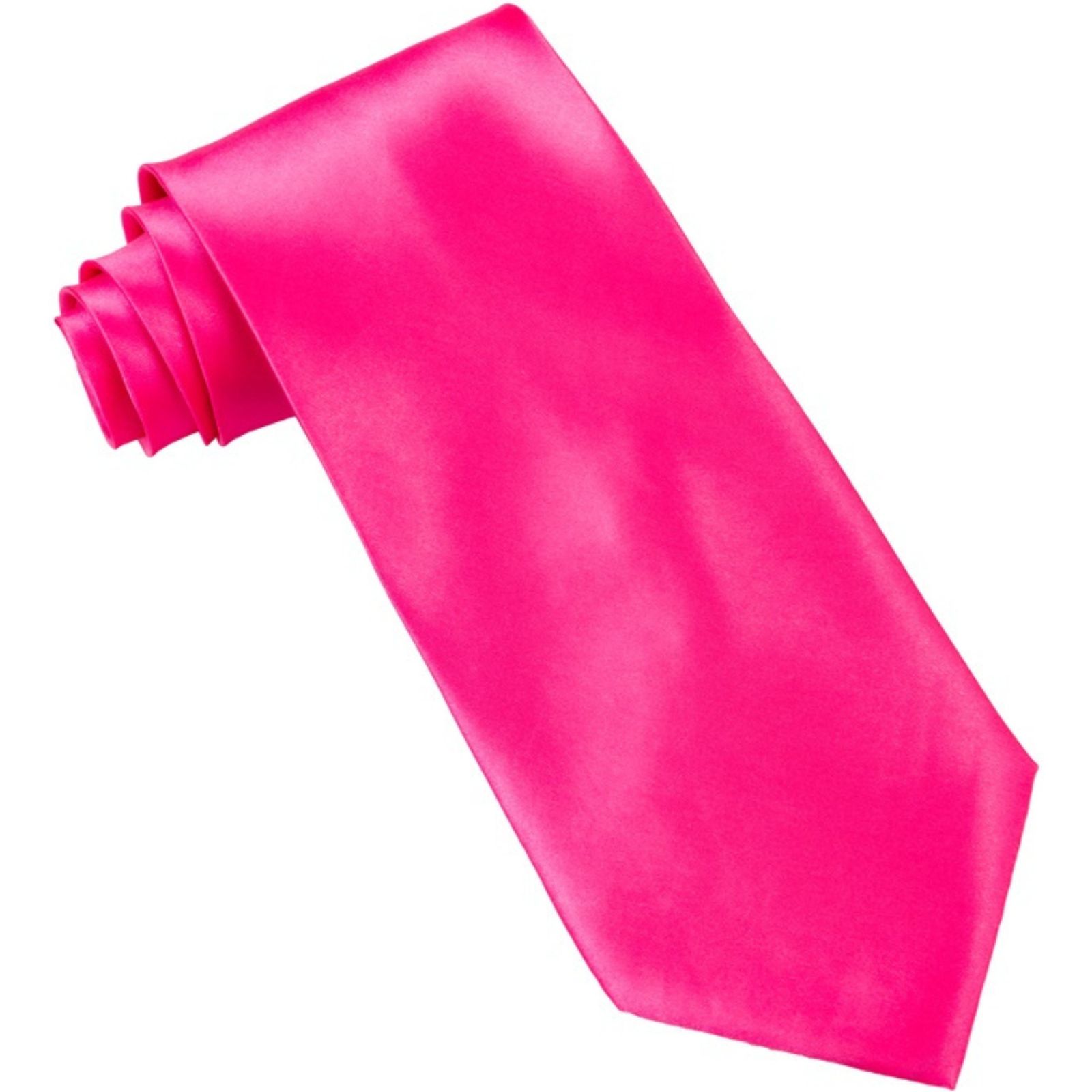 Neon Pink Satin Tie 