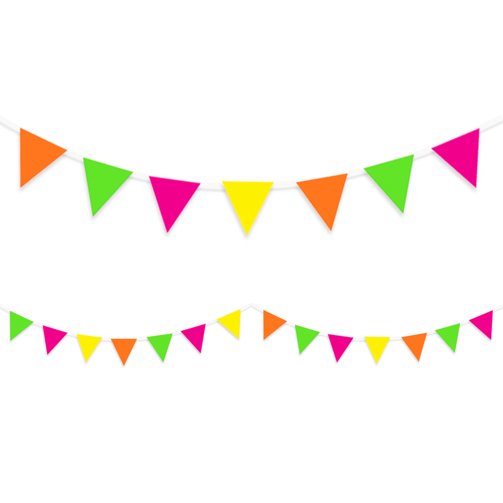 Mini Neon UV Party Flags Banner 3m