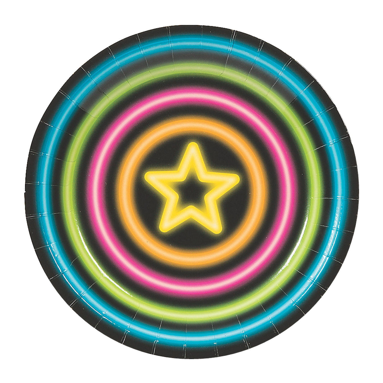 Neon Glow Party Small Paper Plates (Pack of 8)