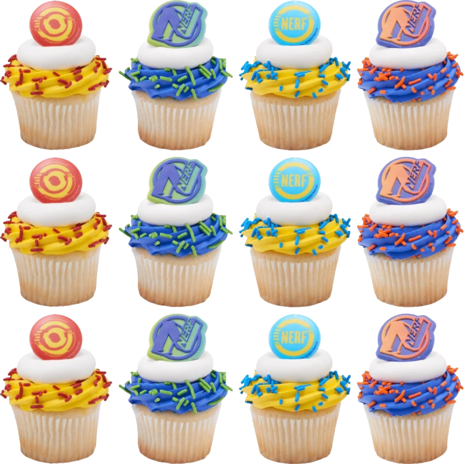 Nerf On Target Cupcake Rings (Pack of 12) 