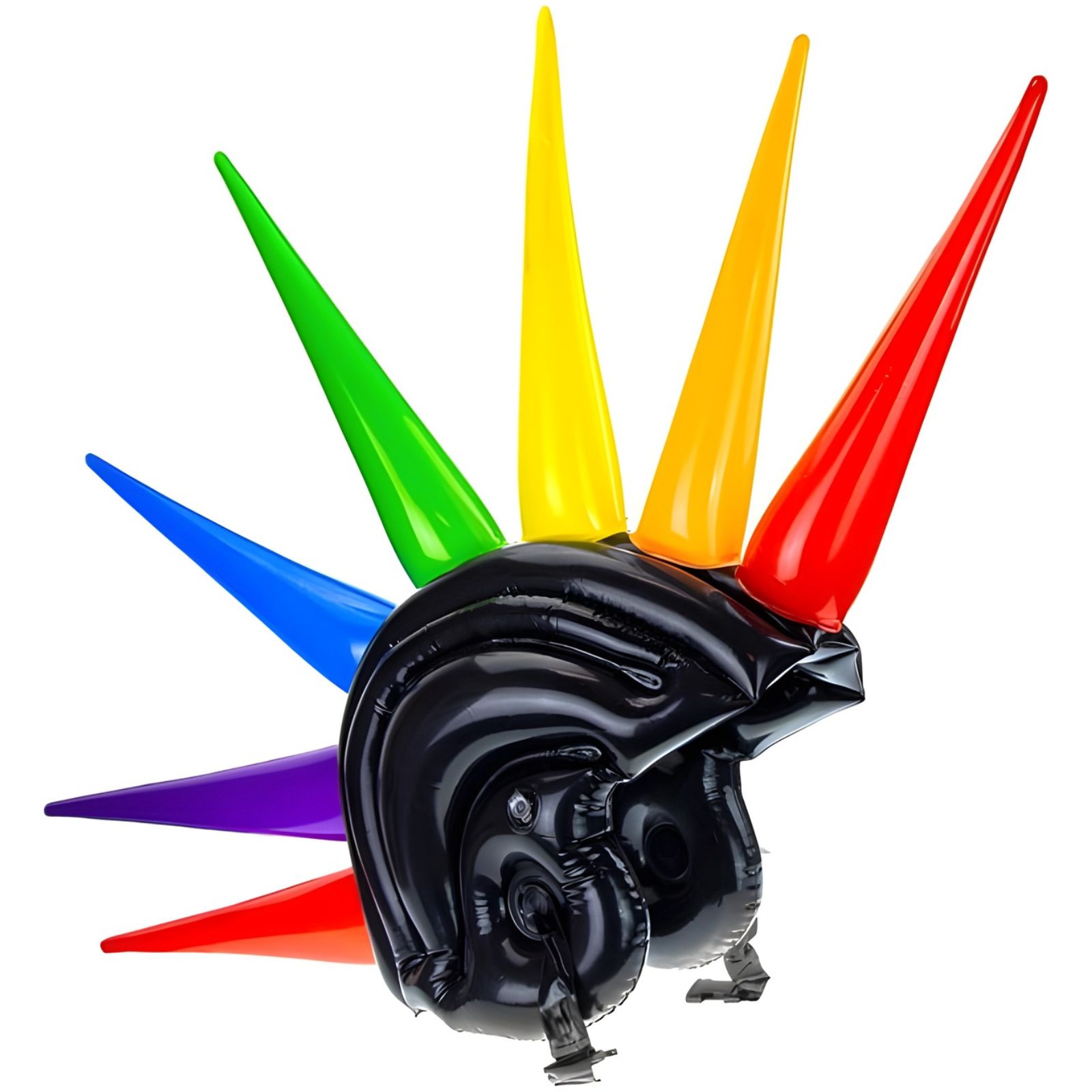 Inflatable Rainbow Spike Helmet