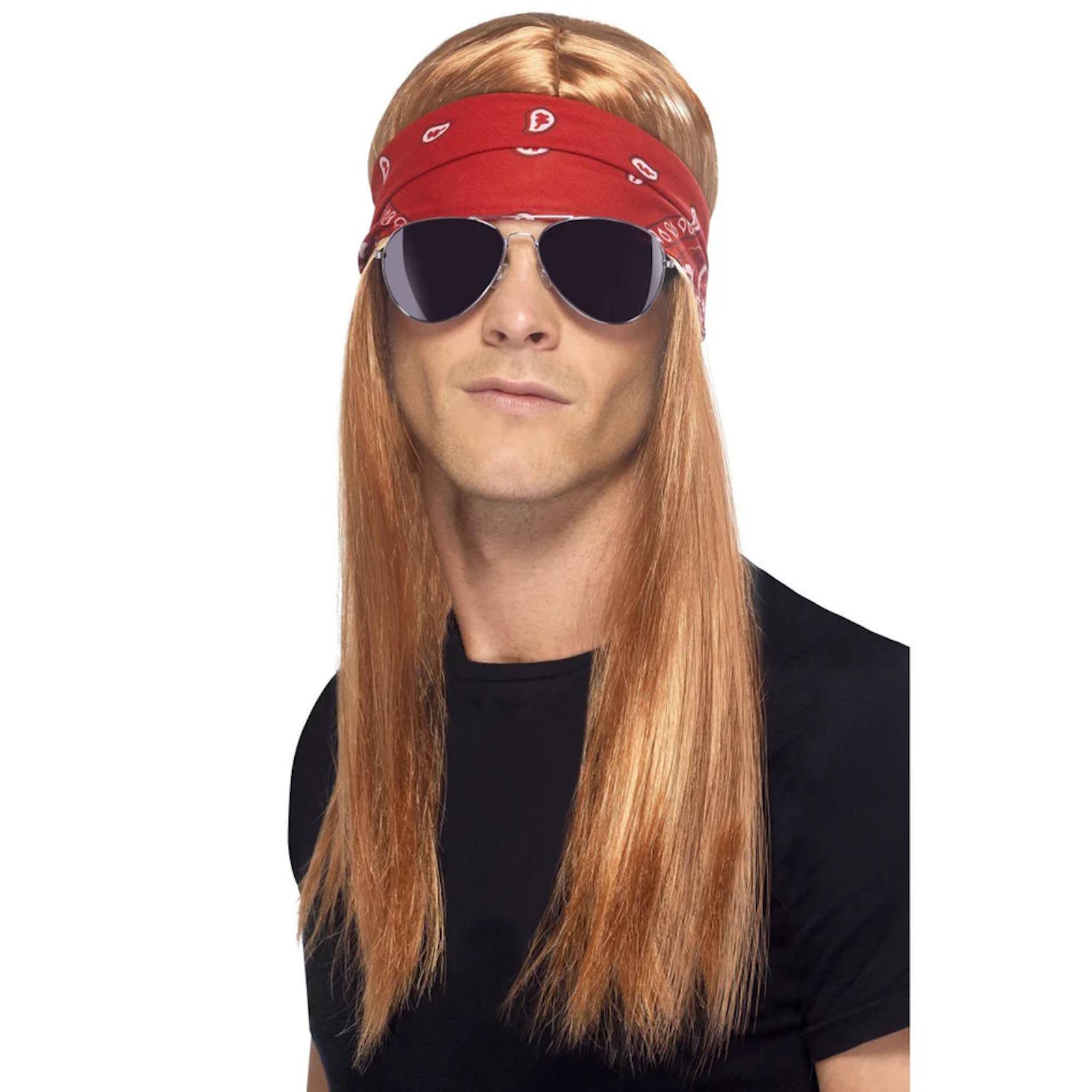 Men's 90's Rocker Auburn Wig Kit
