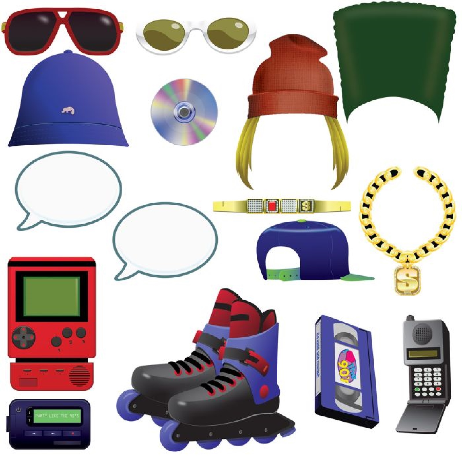 90's Photo Fun Signs (Pack of 16) 