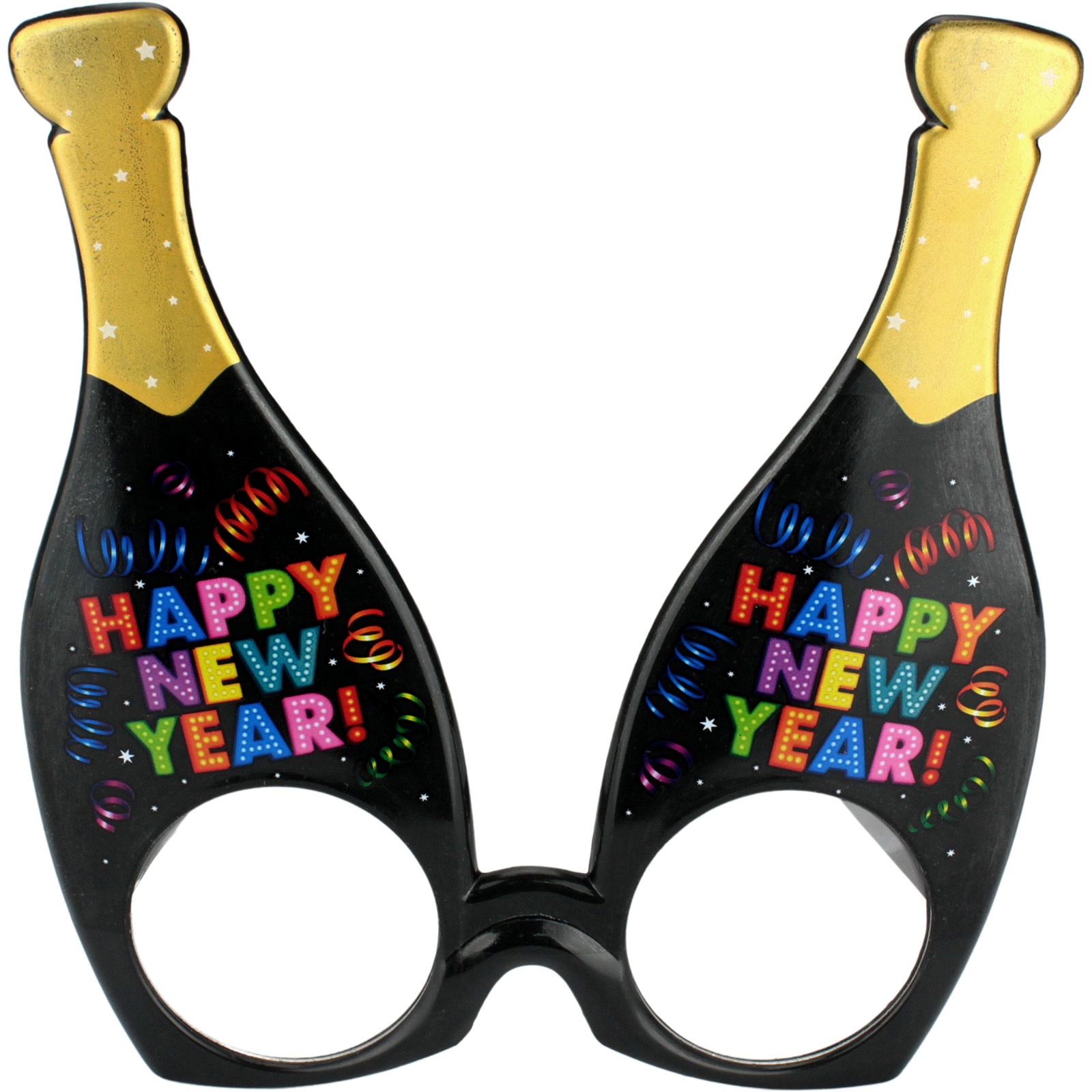 Happy New Year Champagne Bottle Party Glasses