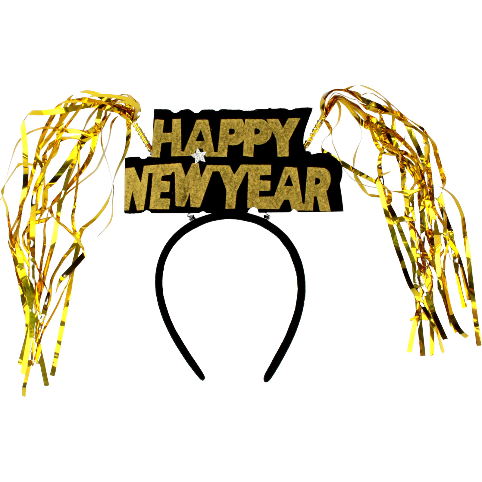 Happy New Year Gold Tinsel Headband