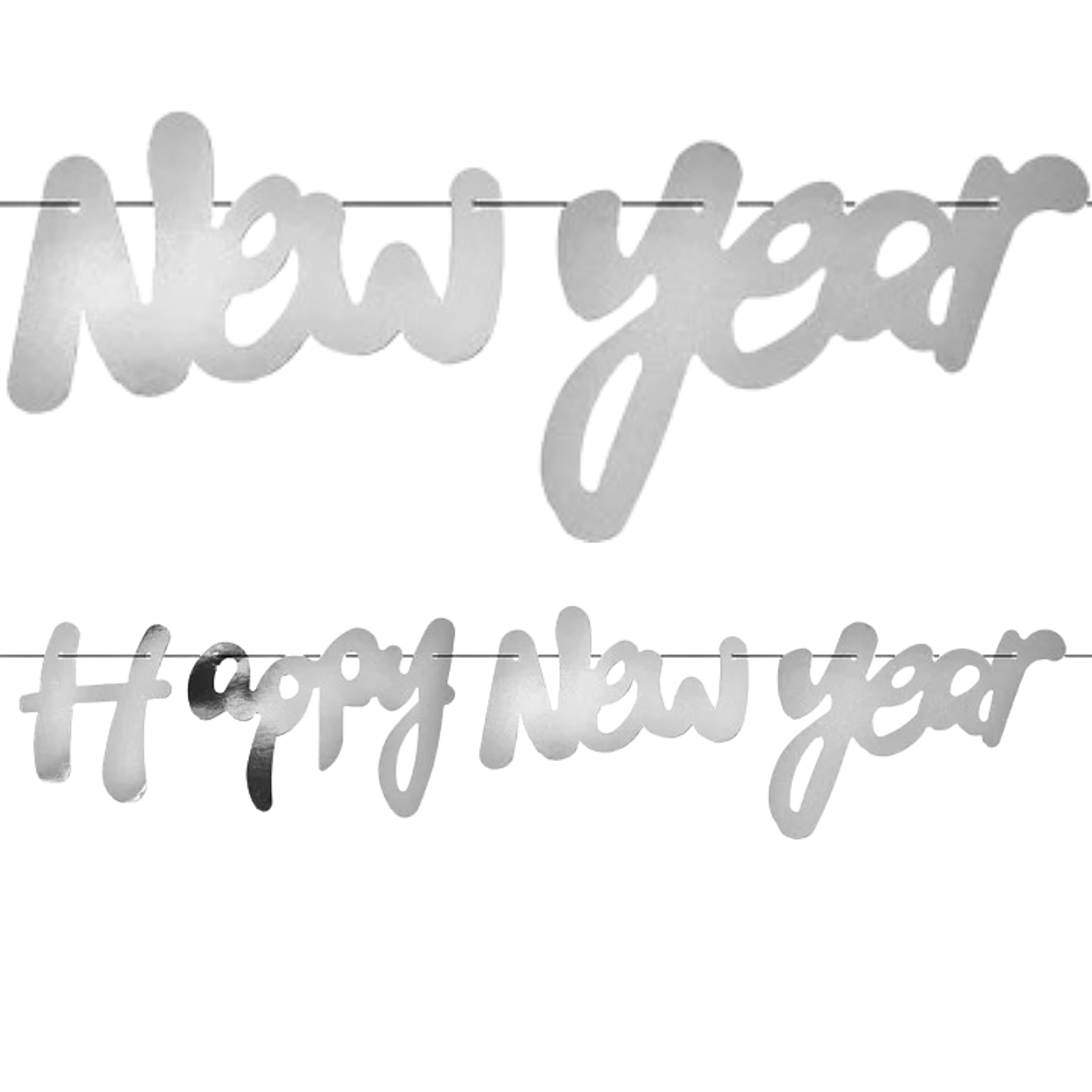 Silver Happy New Year Foil Letter Banner 5m 