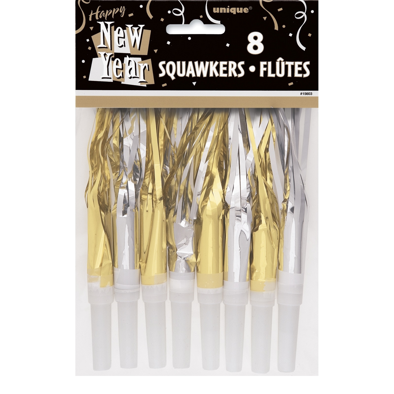 Silver and Gold Fringe Blowers (Pack of 8)