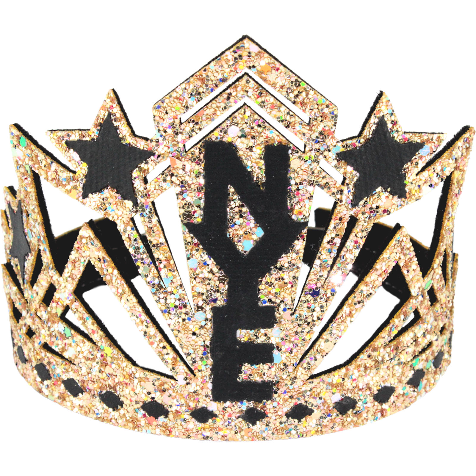 NYE Glitter Crown Black and Gold