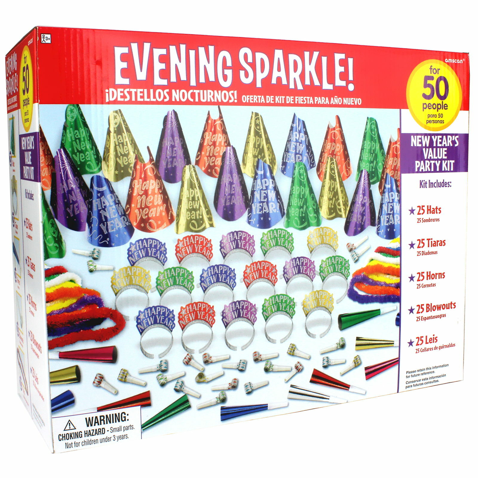 Coloured New Year Evening Sparkle 50 Guests Party Kit
