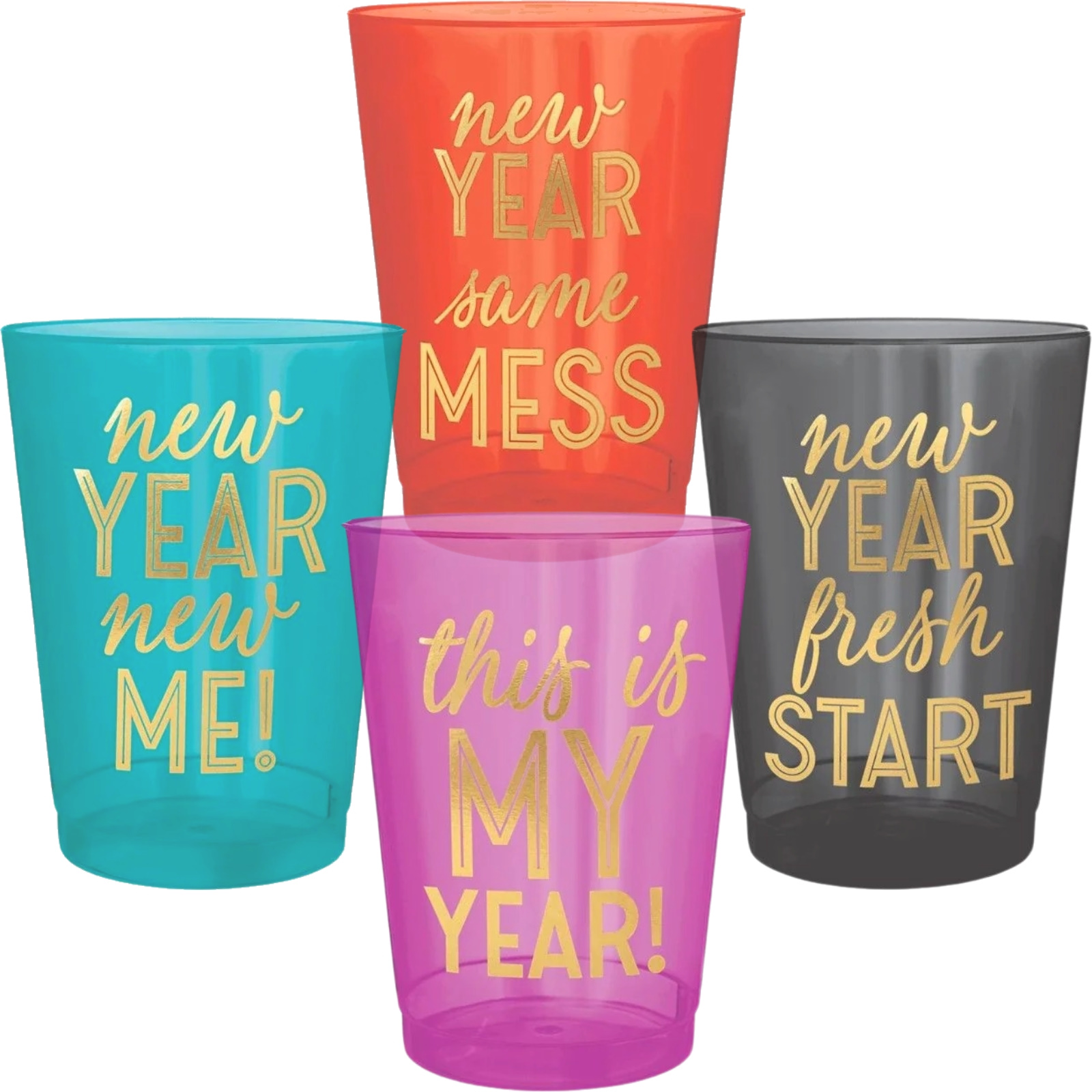 New Year Bright Expressions Plastic Tumblers (Pack of 20)