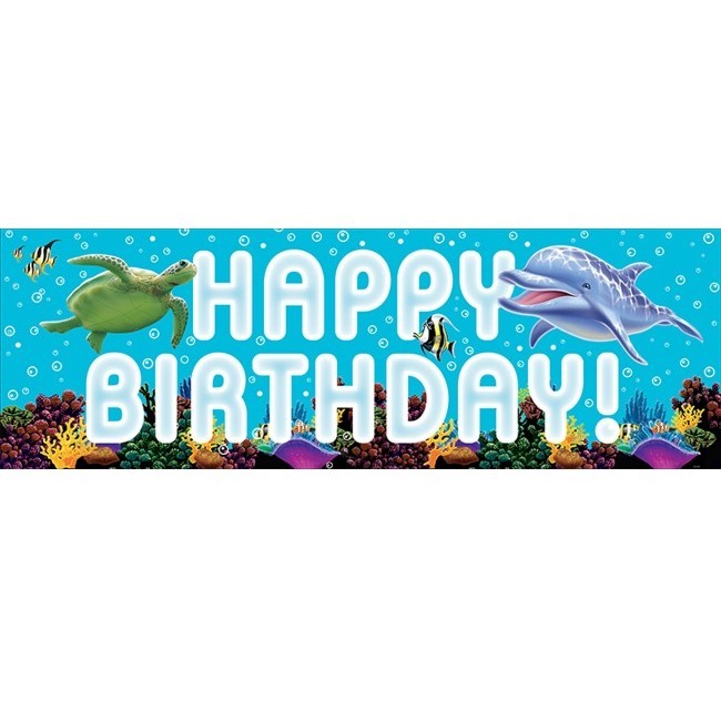 Ocean Party Giant Happy Birthday Banner