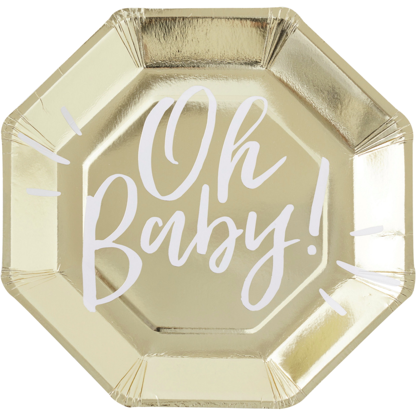 Ginger Ray Oh Baby Large Paper Plates (Pack of 8)