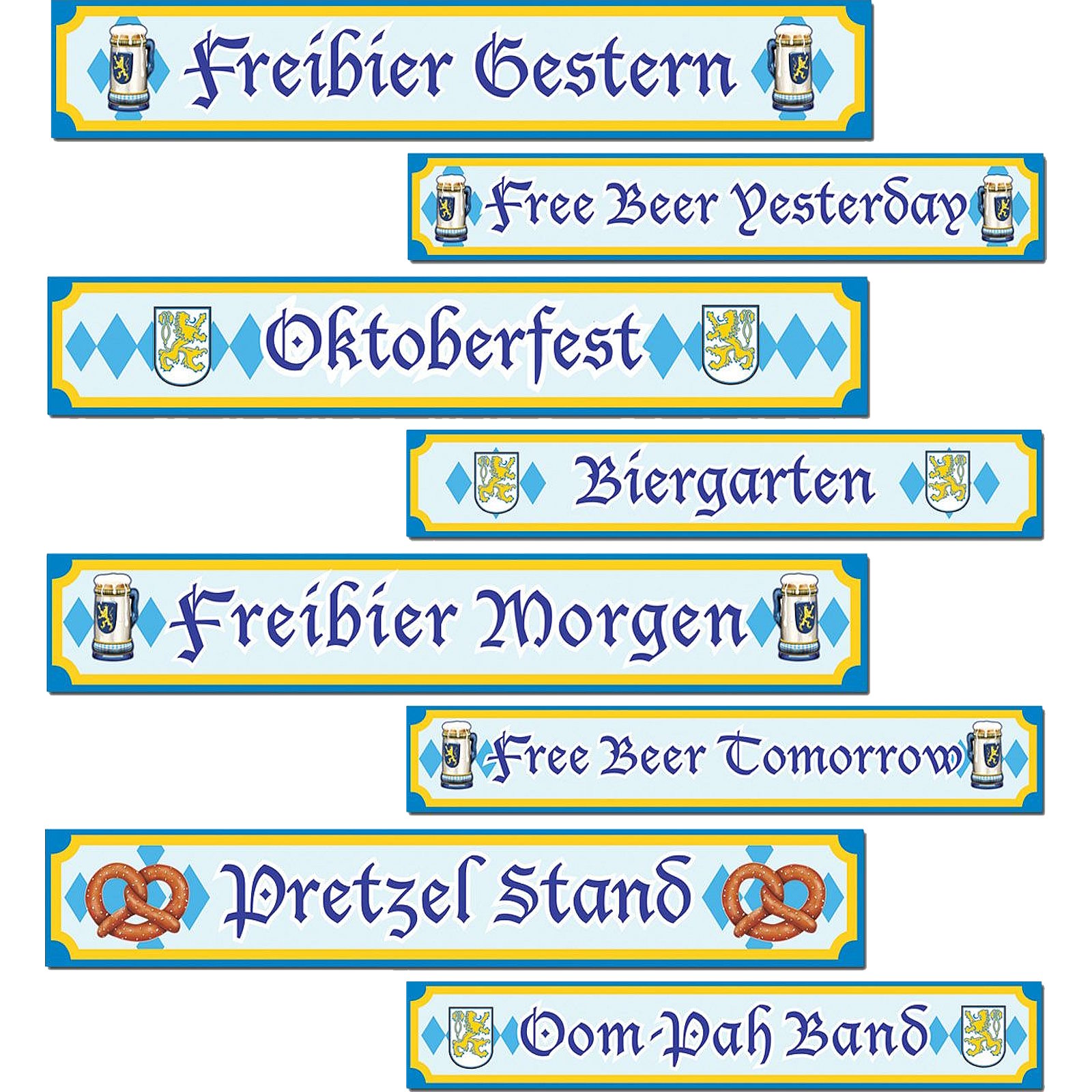 Oktoberfest Street Sign Cutout Wall Decorations (Pack of 4)