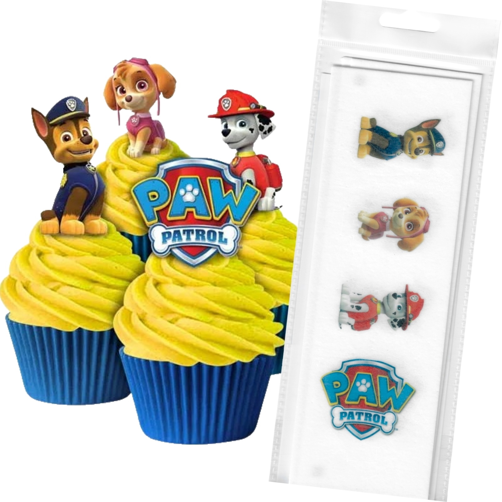 Paw Patrol Edible Wafer Cupcake Toppers (Pack of 16)