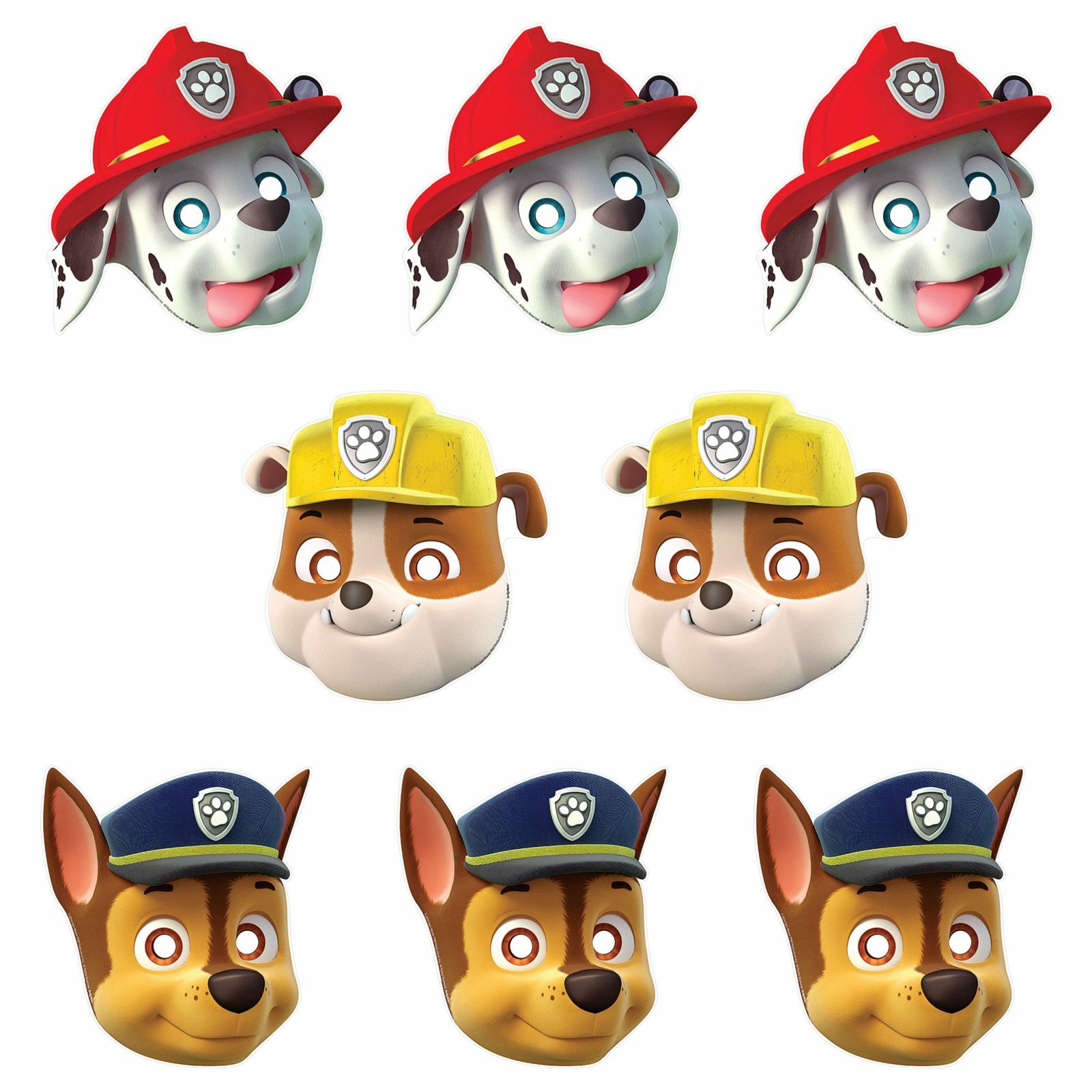 Paw Patrol Party Masks (Pack of 8)