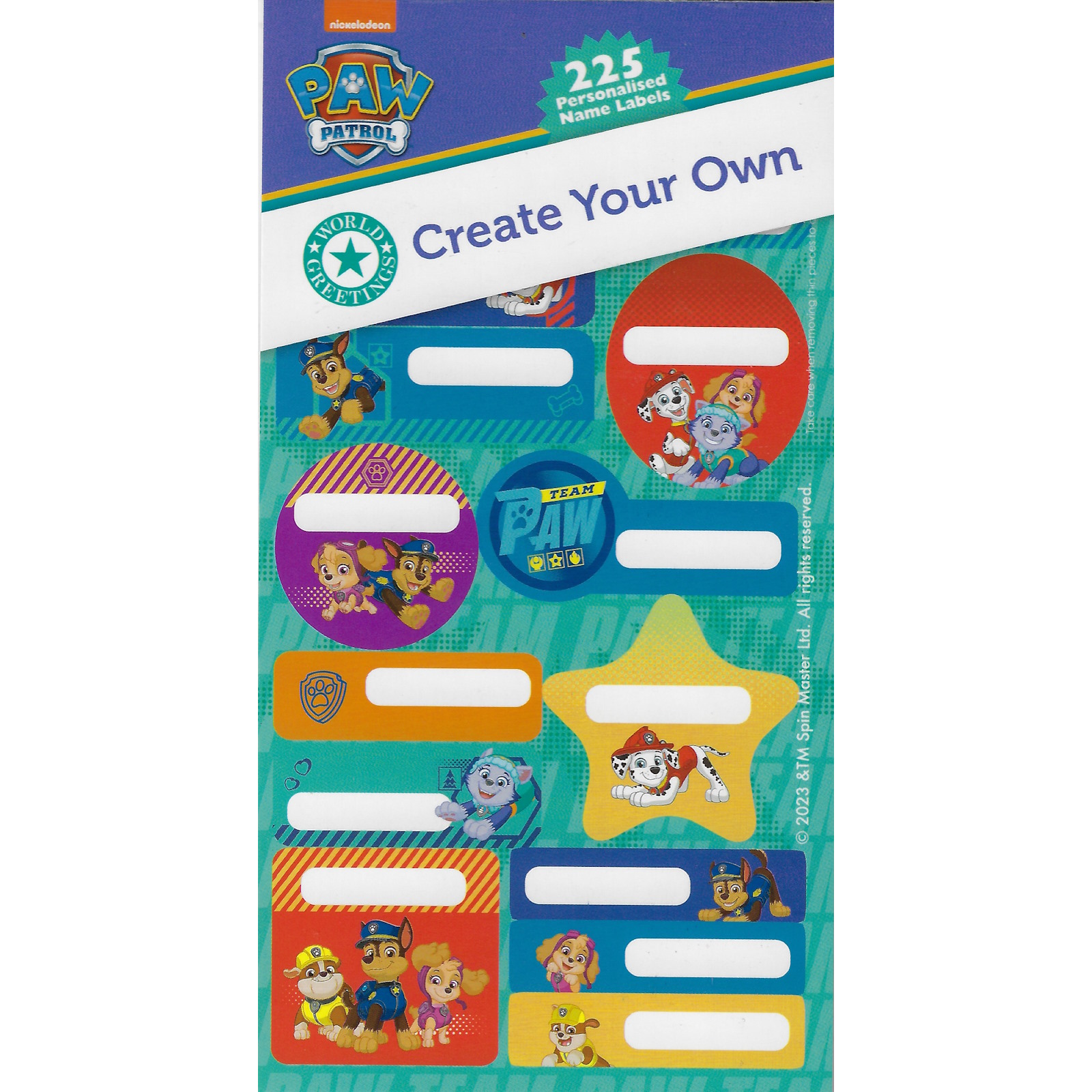 Paw Patrol Create Your Own Name Labels Sticker Book (15 Sheets)