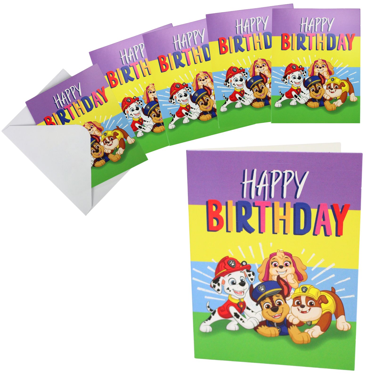 Mini Paw Patrol Happy Birthday Cards and Envelopes (Pack of 6)