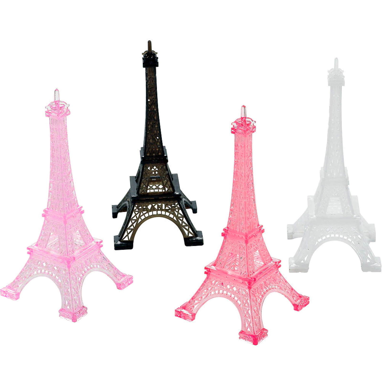 Plastic Paris Eiffel Tower Decorations (Pack of 4)
