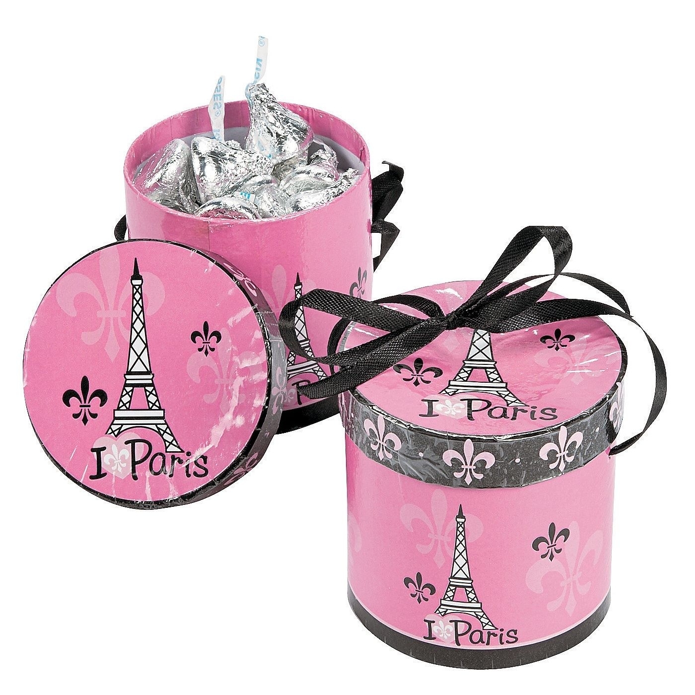 Paris Mini Hat Box Treat Boxes (Pack of 8)