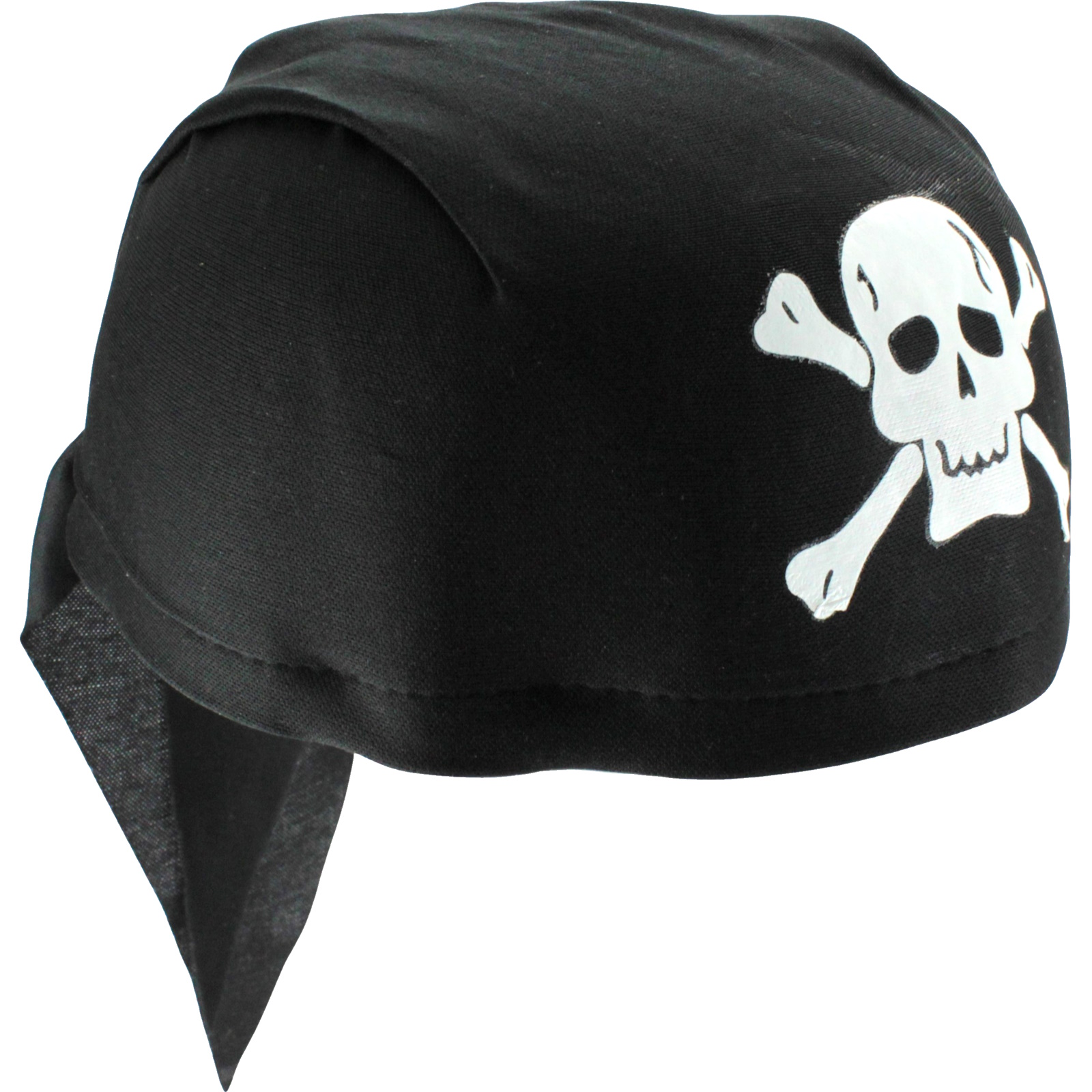 Black Round Pirate Hat With Skull and Crossbones