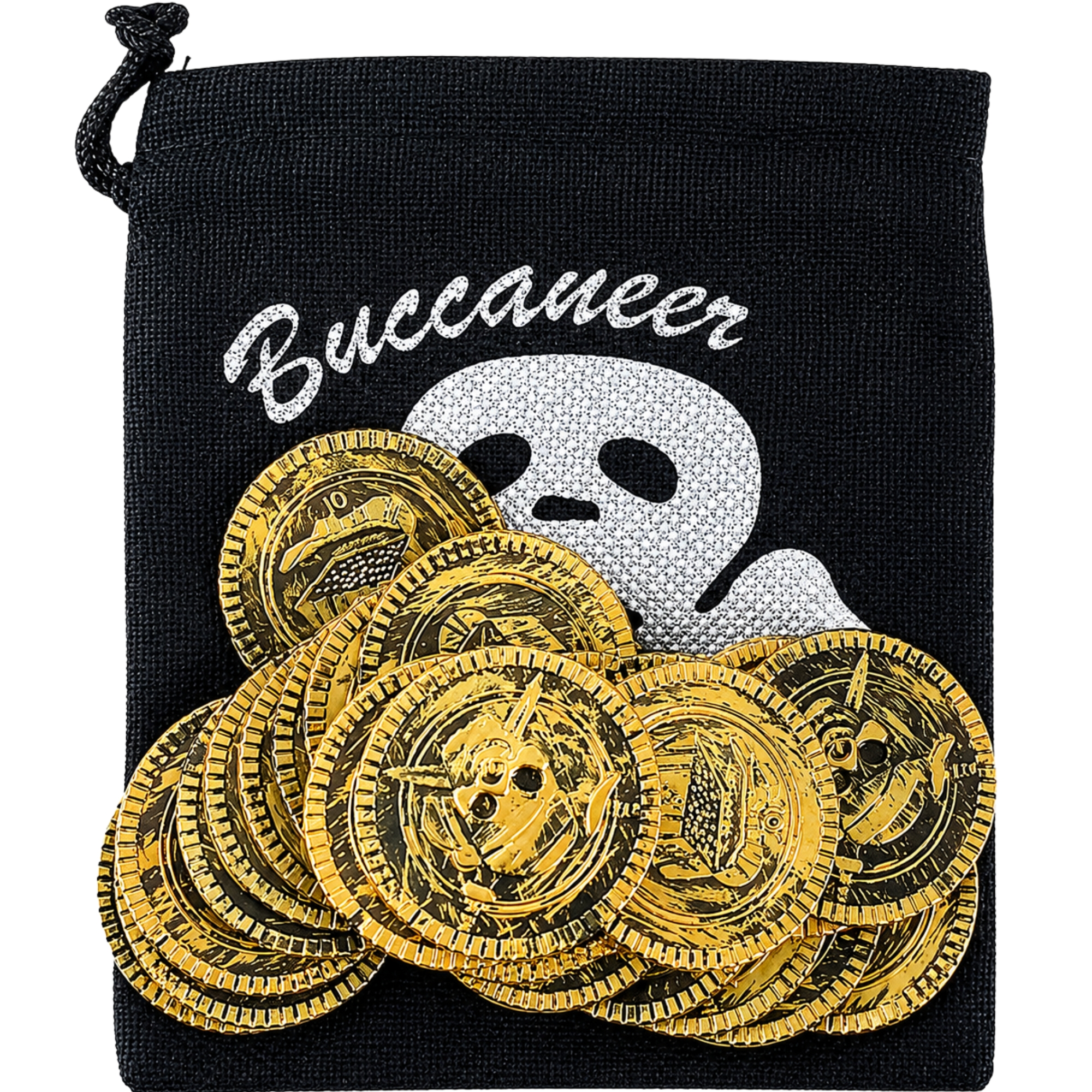 Pirate Gold Coins and Pouch