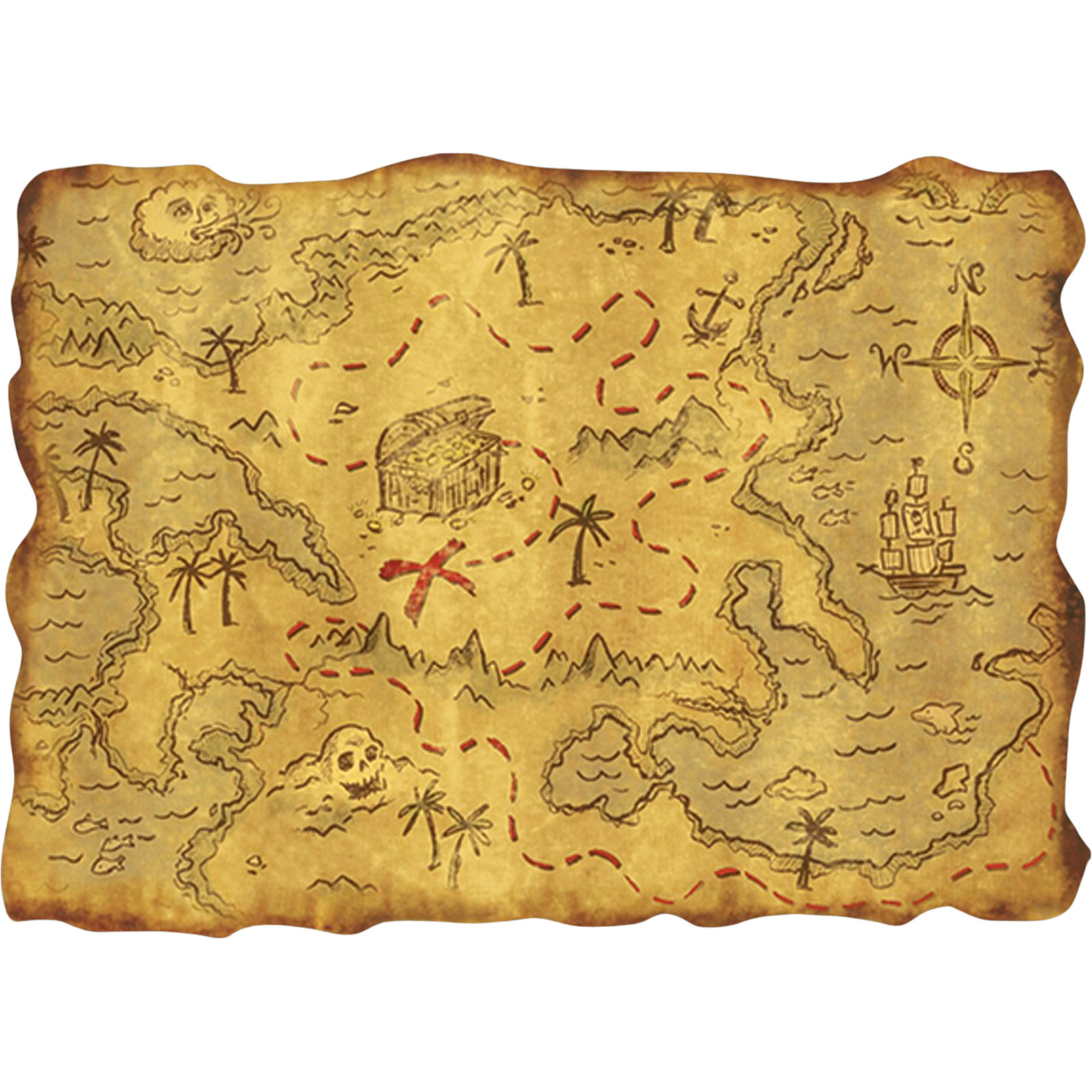 Weathered Pirate Treasure Map