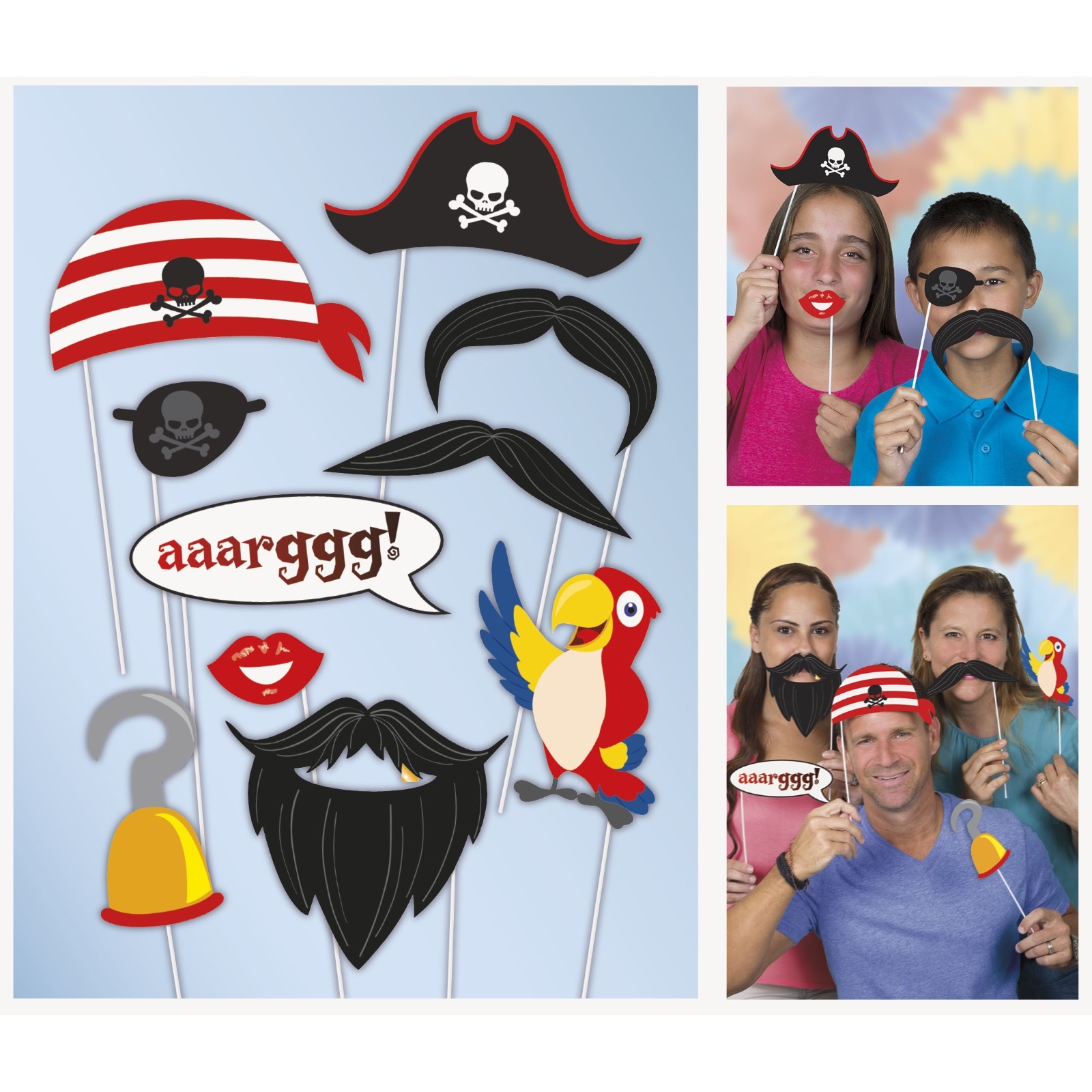 Pirate Photo Booth Prop Set (Pack of 10)
