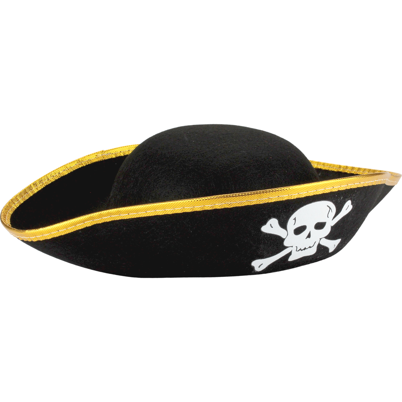 Kids Gold Rim Pirate Captain Hat