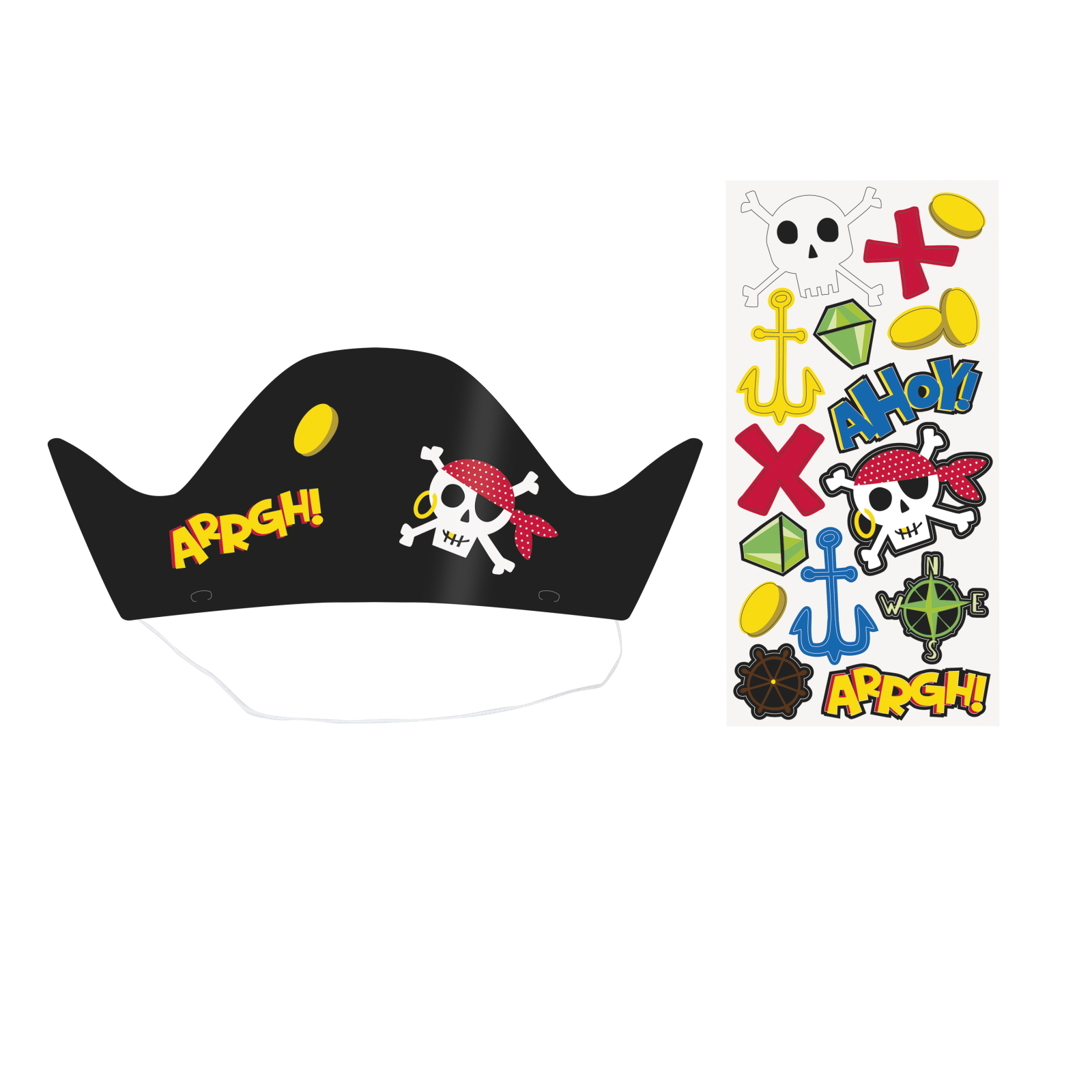 Ahoy Pirate DIY Party Hats (Pack of 8)