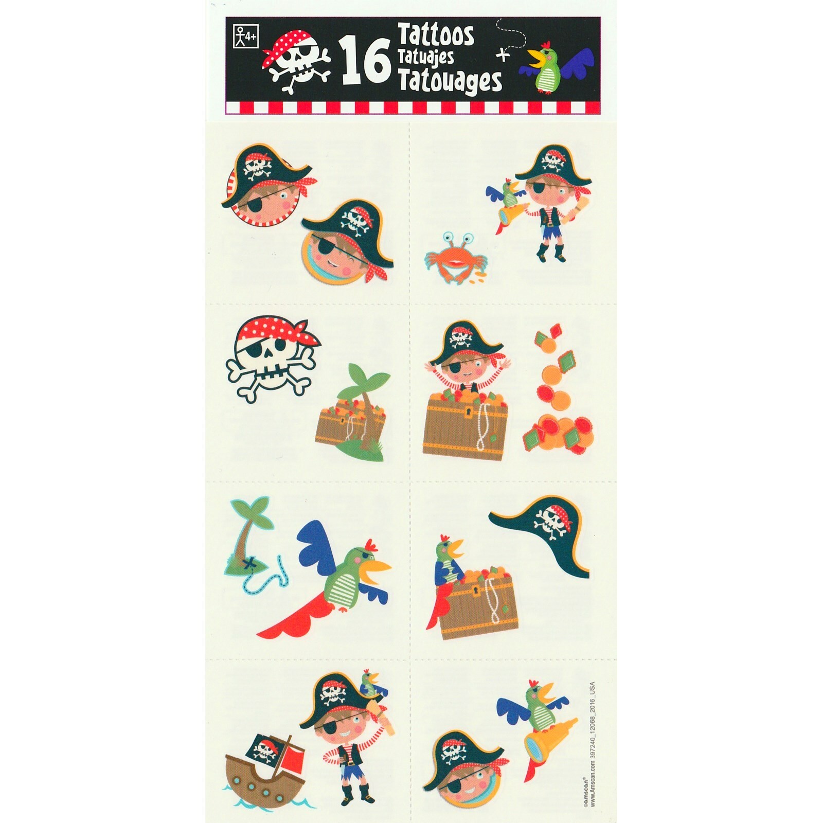 Little Pirate Tattoos (1 Sheet)