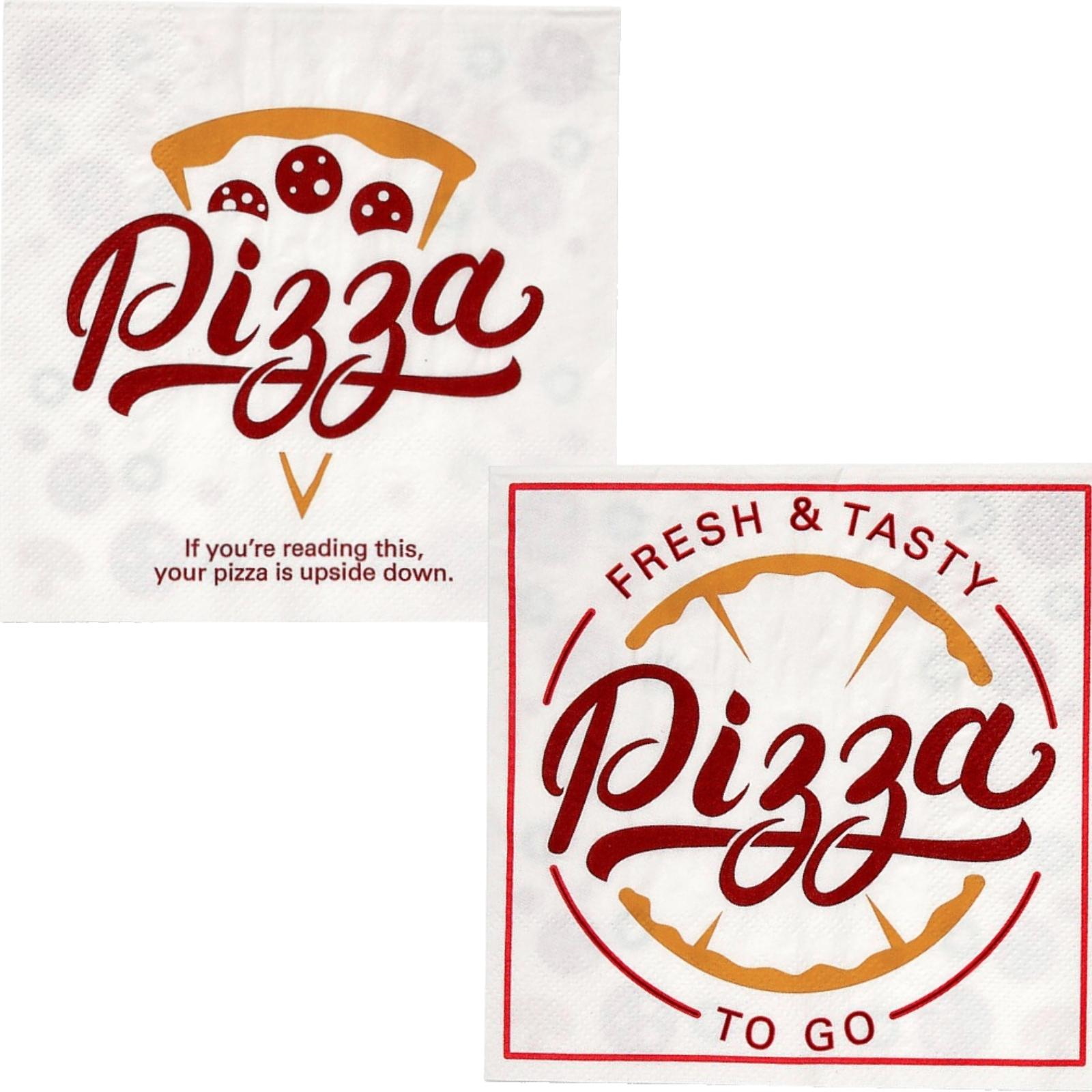 Fresh & Tasty Pizza To Go Large Napkins / Serviettes (Pack of 16) 