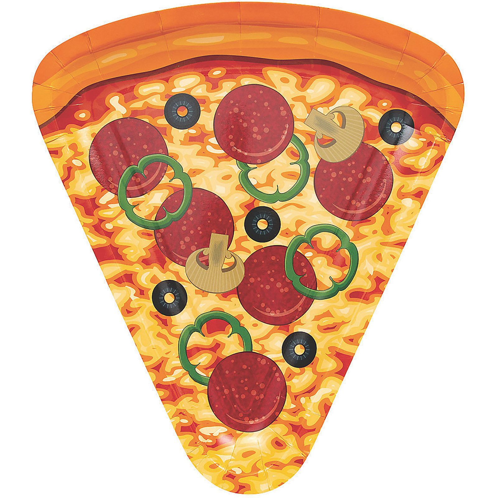 Pizza Slice Large Paper Plates (Pack of 8) 