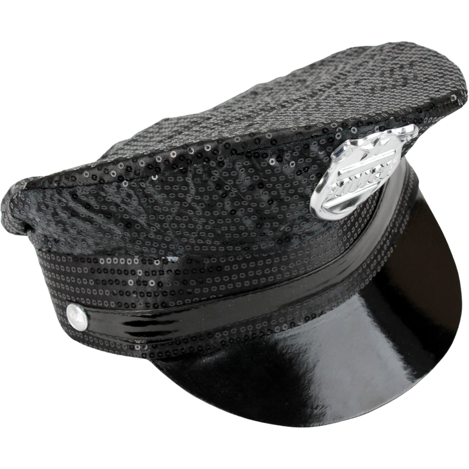 Fever Black Sequin Police Hat