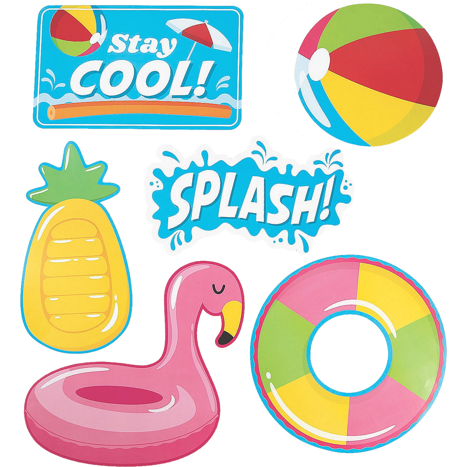 Pool Party Cutout Wall Decorations (Pack of 6)