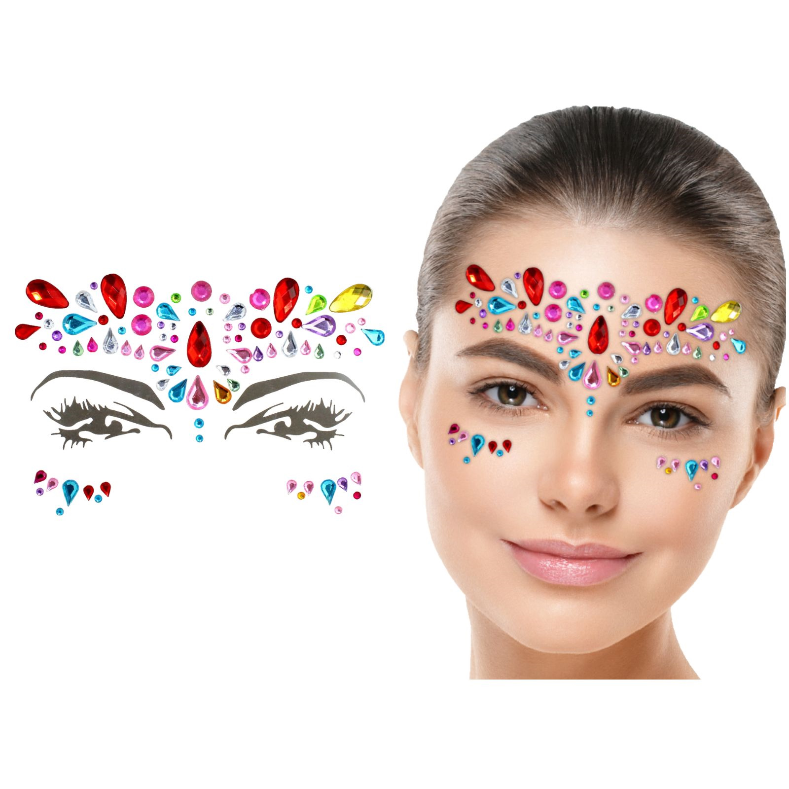 Rainbow Crystal Face Jewels