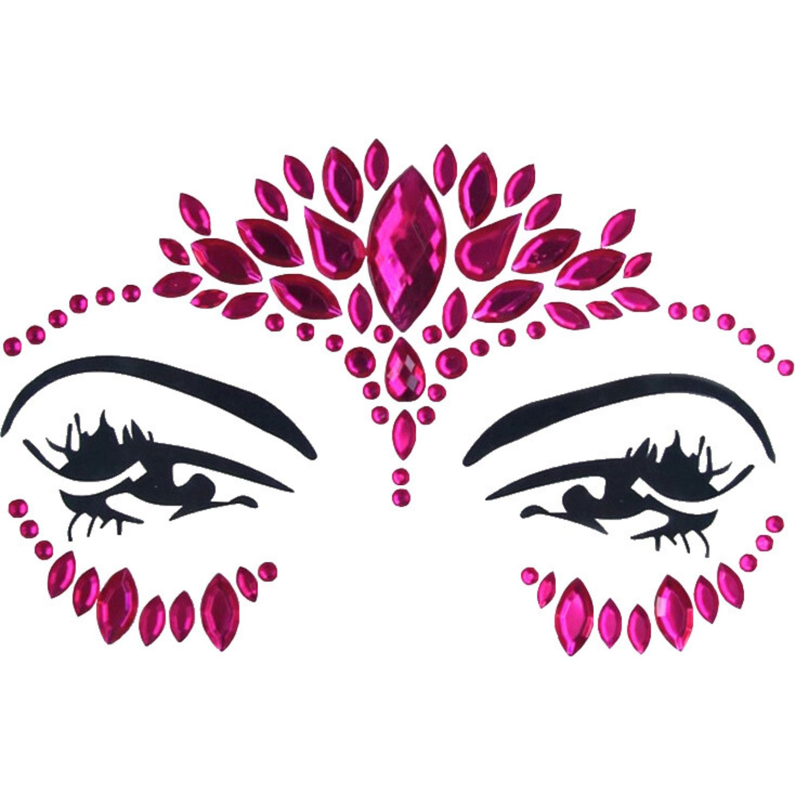 Hot Pink Crystal Face Jewels