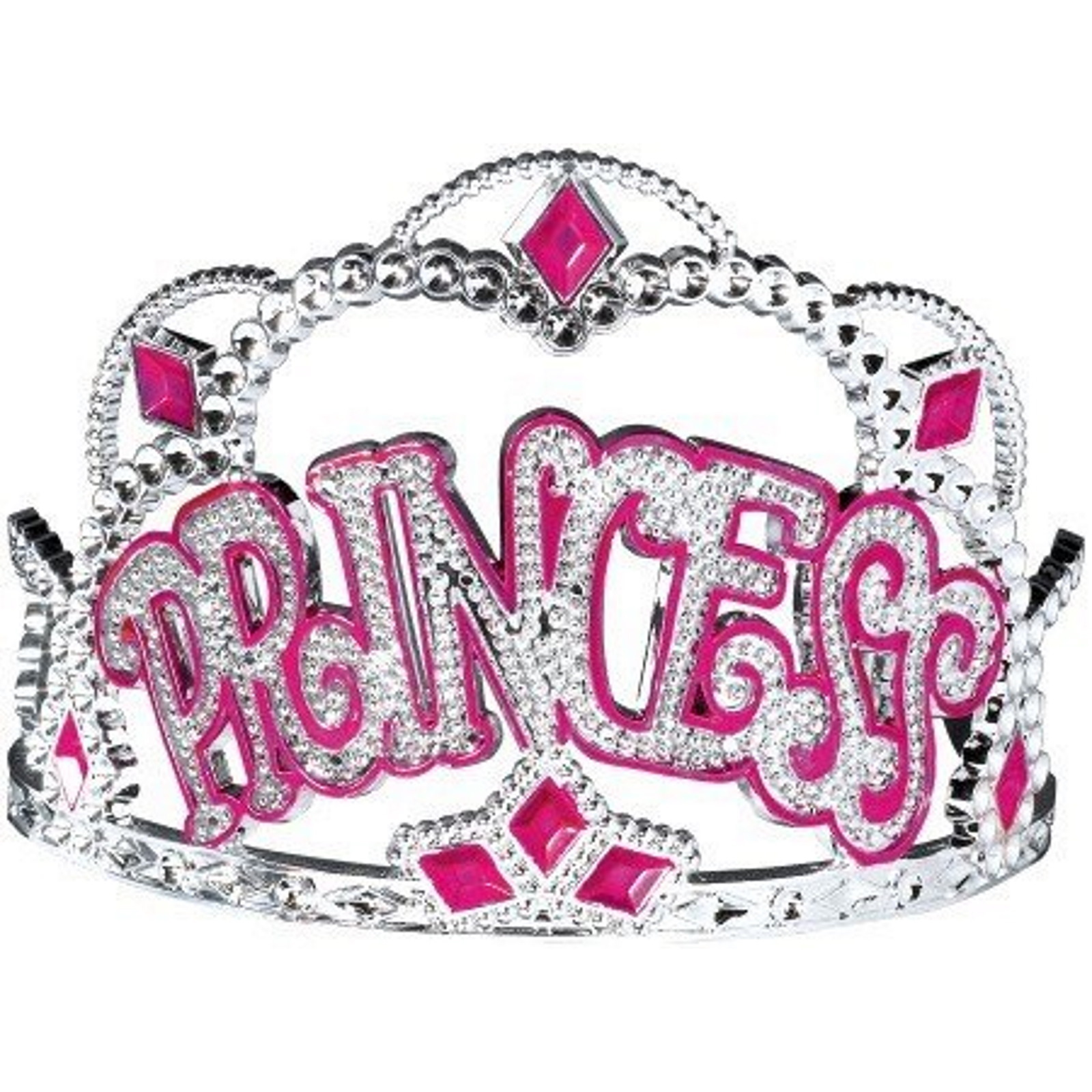 Silver & Pink Gem Princess Tiara
