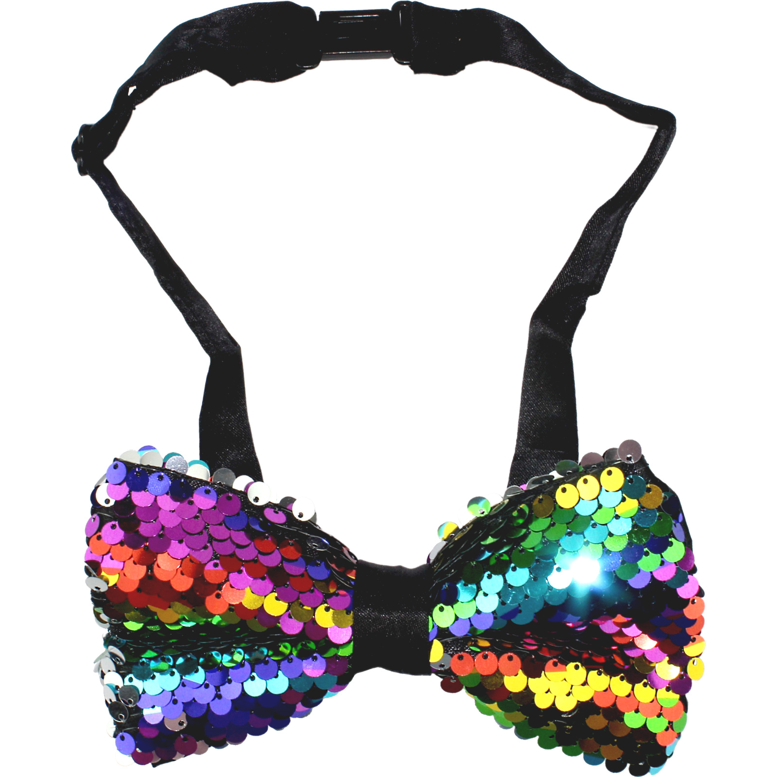 Rainbow Sequin Bow Tie