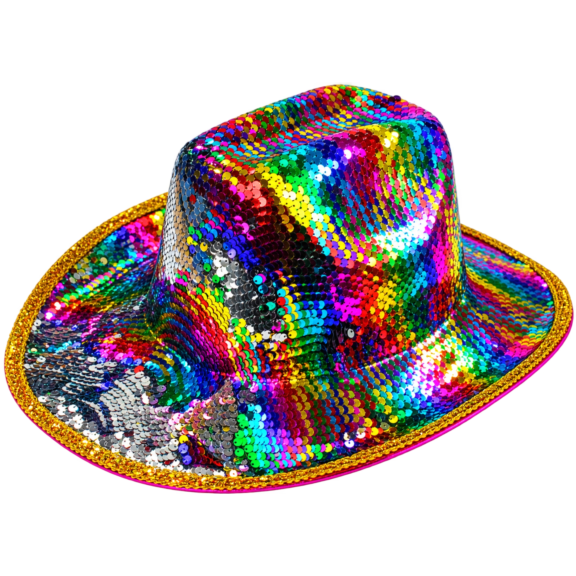 Adult Rainbow Sequin Outback Cowboy Hat