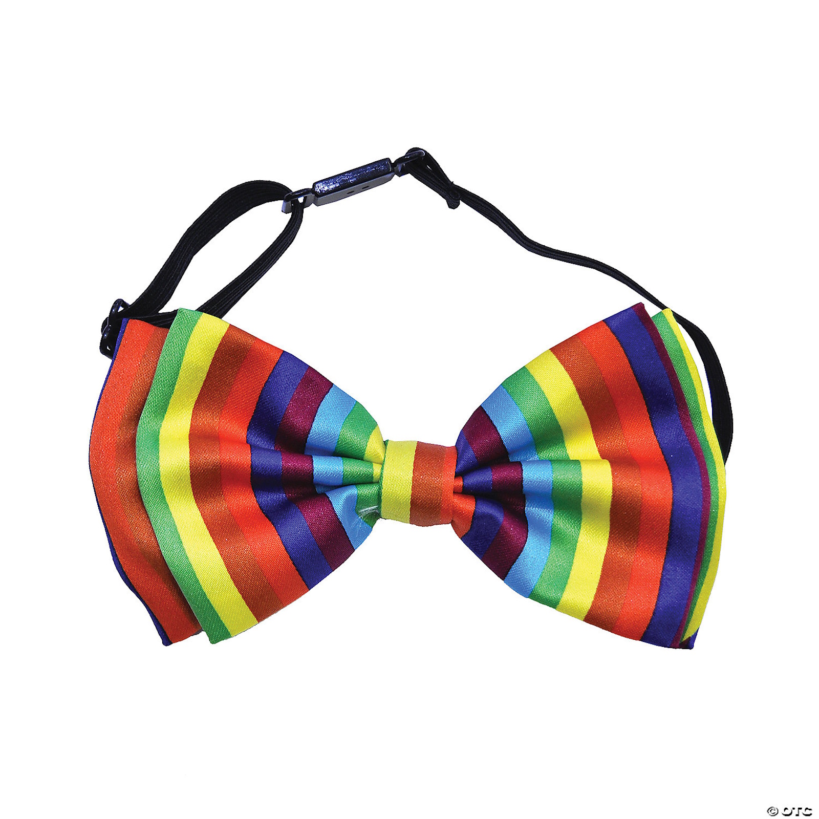 Satin Rainbow Bow Tie Adult Costume Accessory
