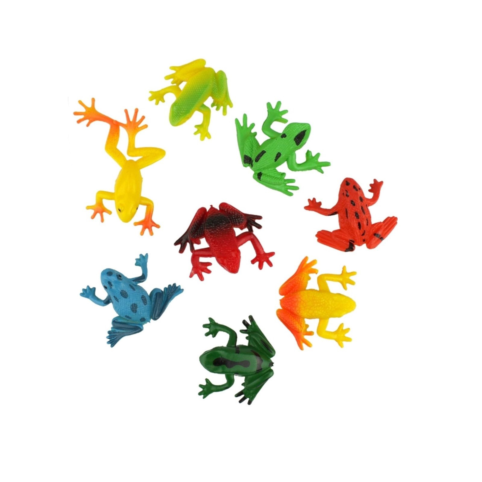 Assorted Plastic Tropical Frogs (Pack of 8)
