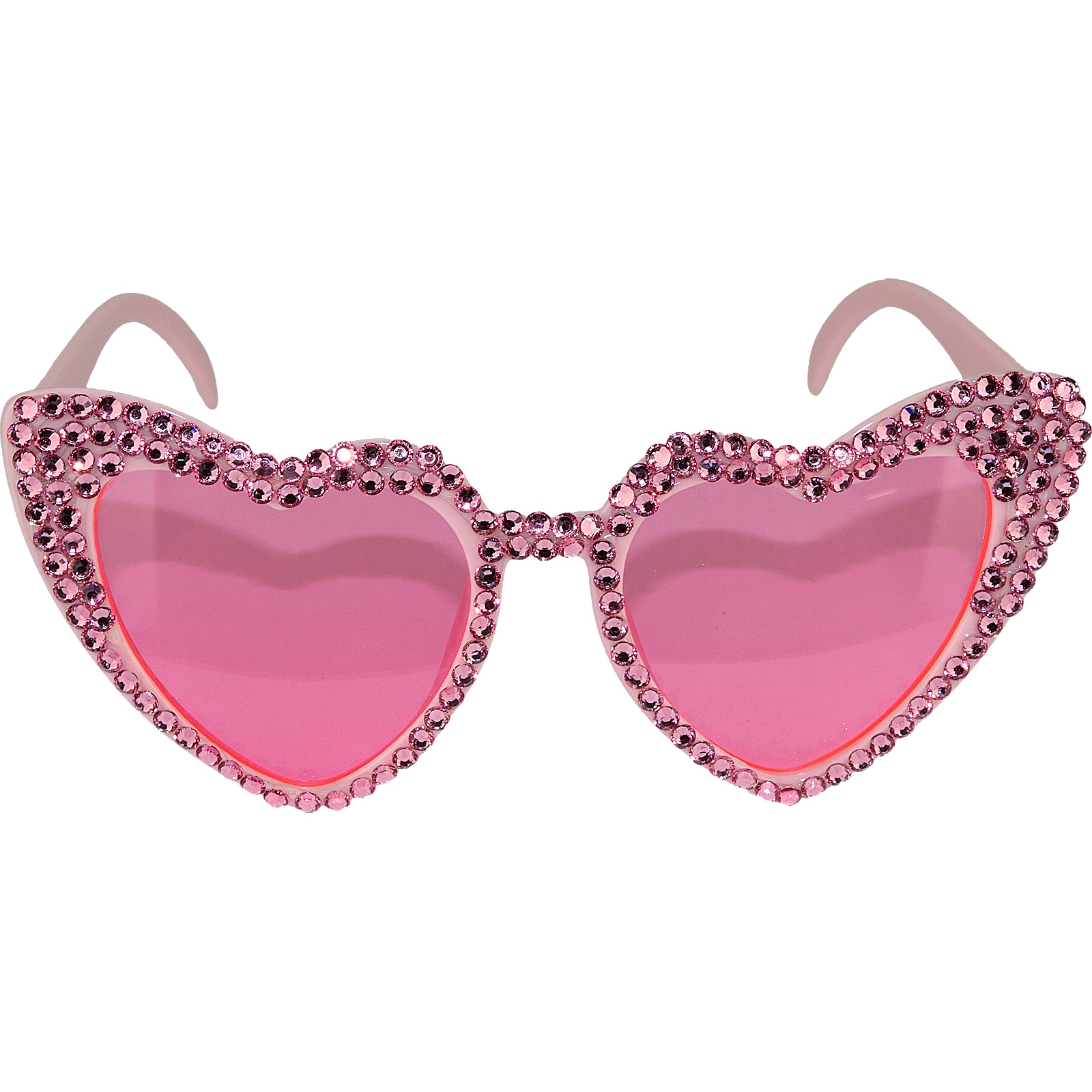 Pink Diamante Heart Party Glasses