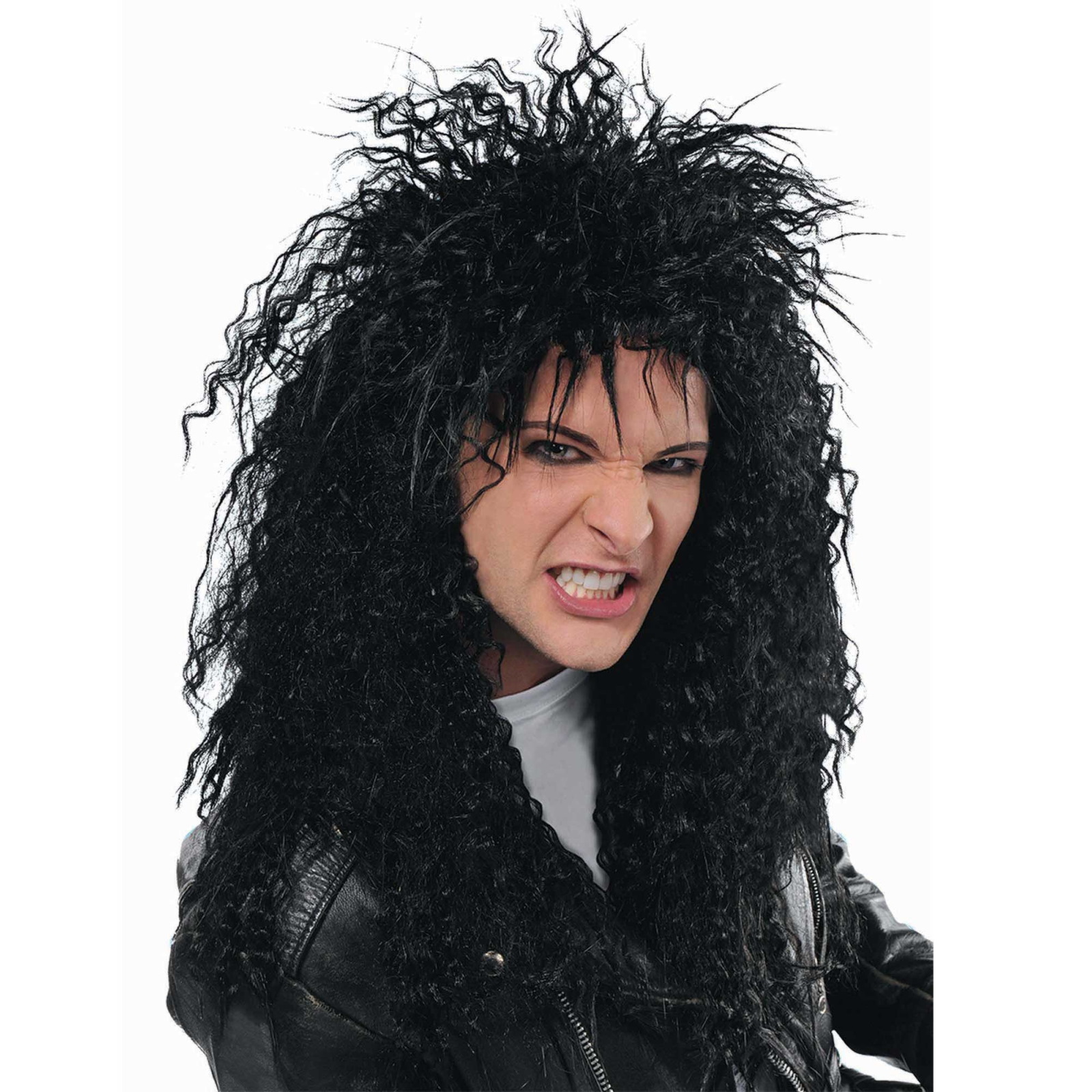 Adult Long Black Rocker Wig