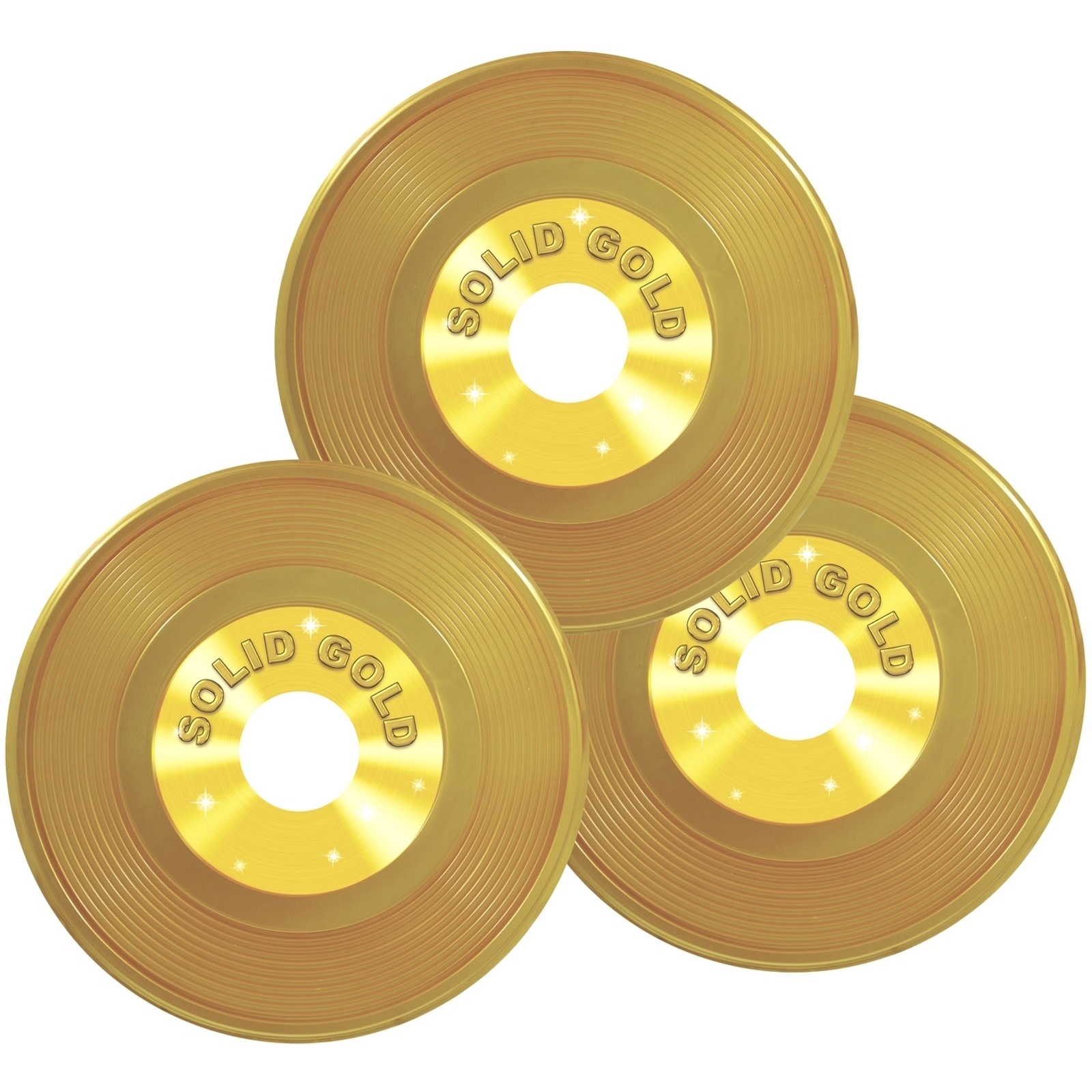 Solid Gold Plastic Records (Pack of 3)