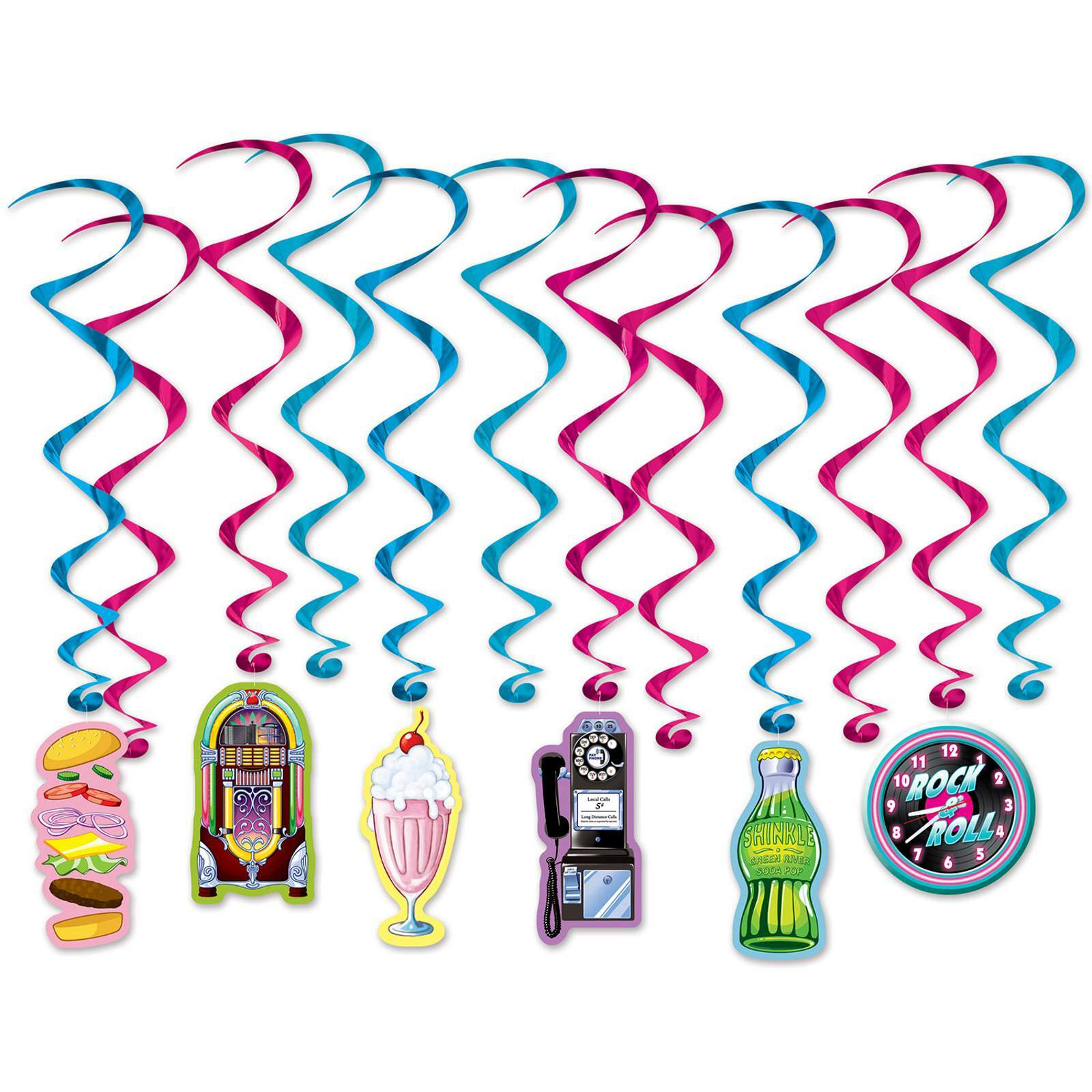 Soda Shop Swirl Decorations (Pack of 12)