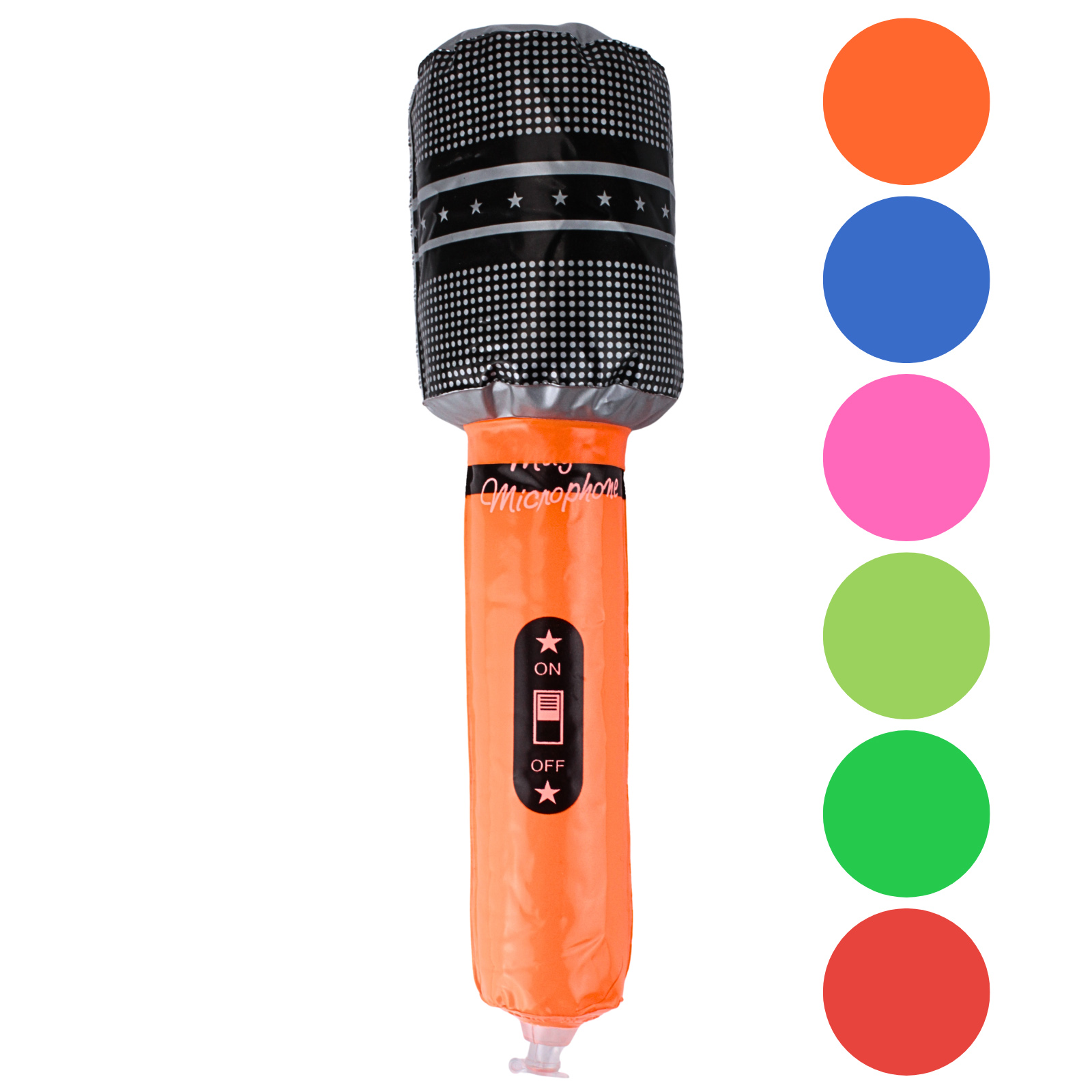 Inflatable Coloured Microphone Assorted