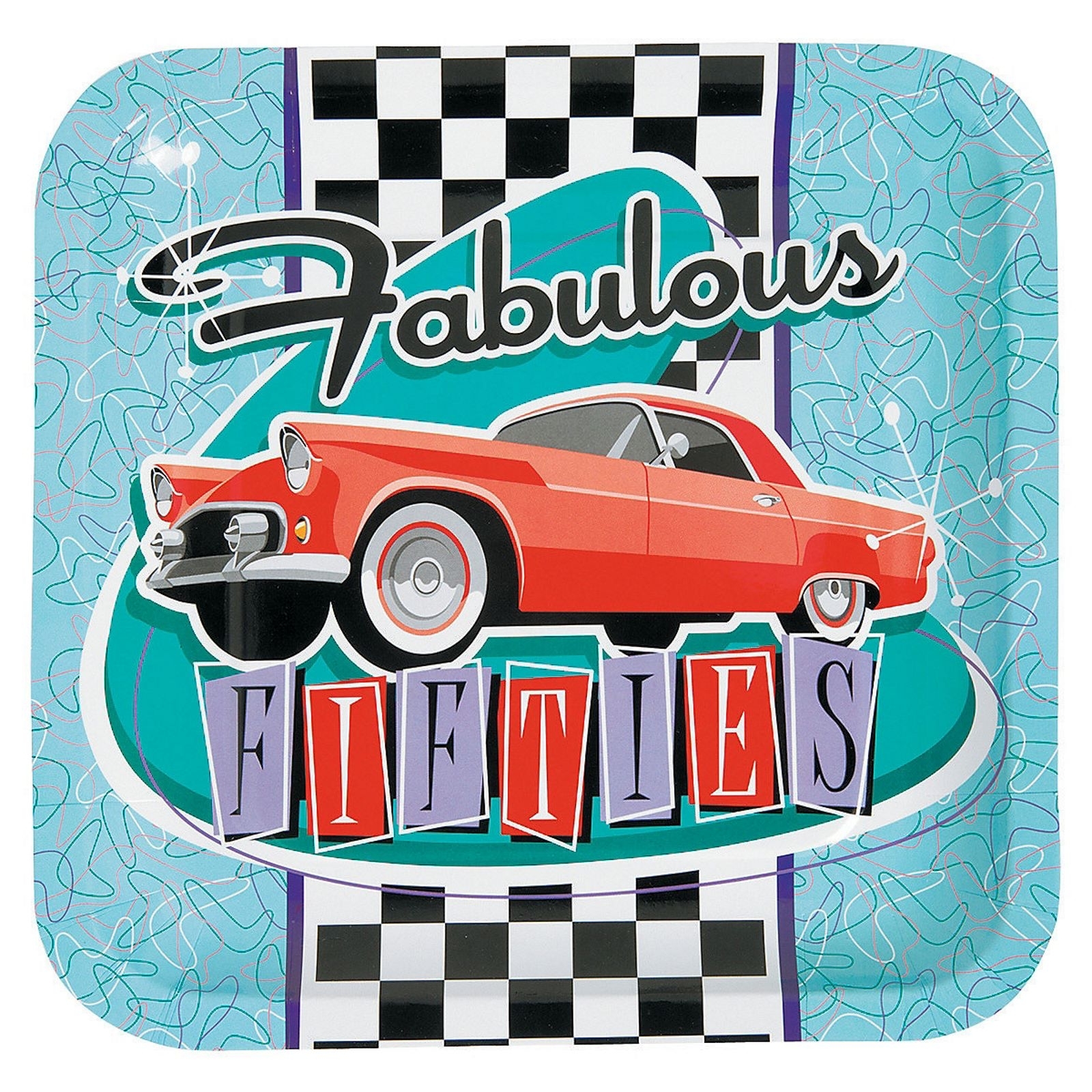 Rockin' 50s Large Paper Plates (Pack of 8)